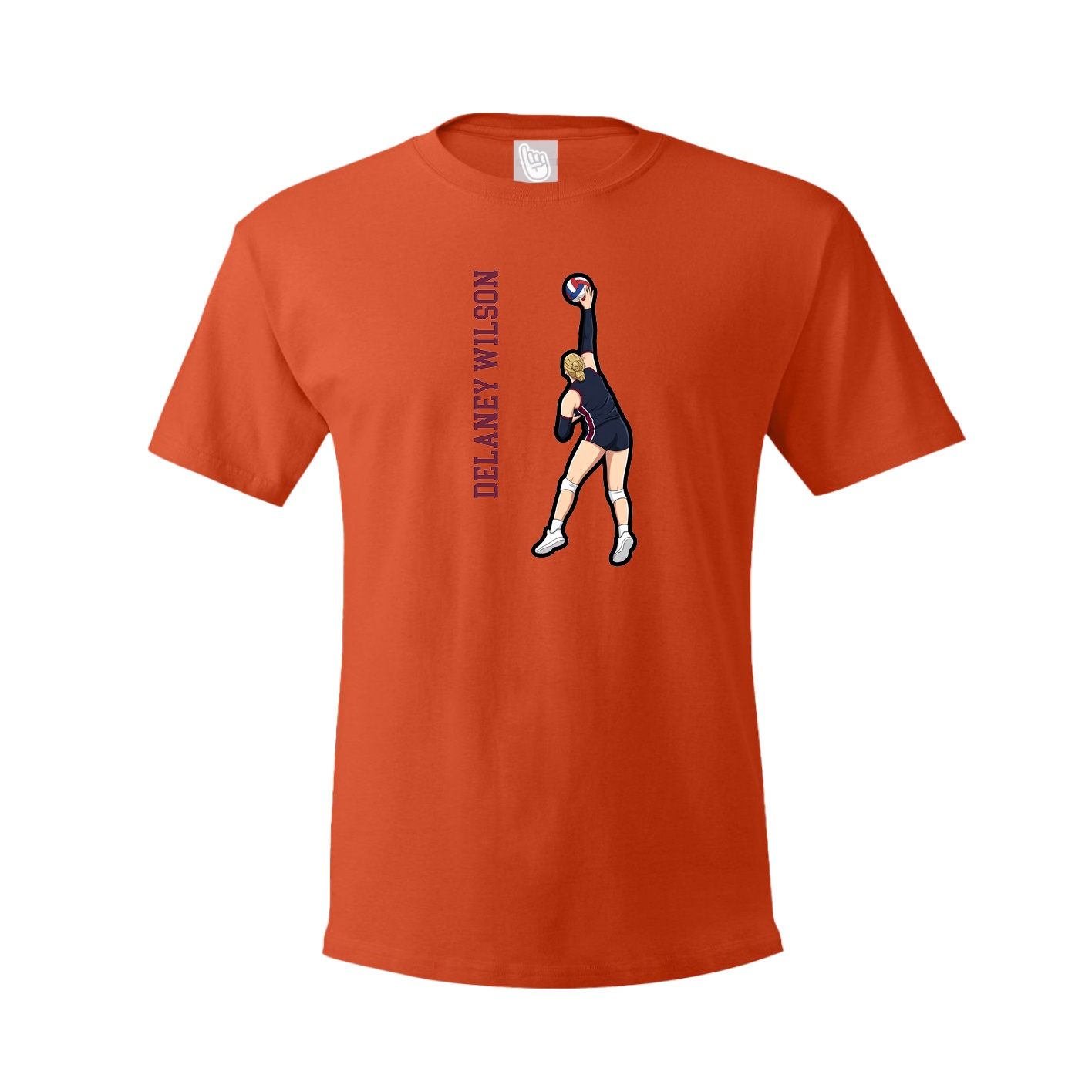 Tee — Name Vertical in Orange