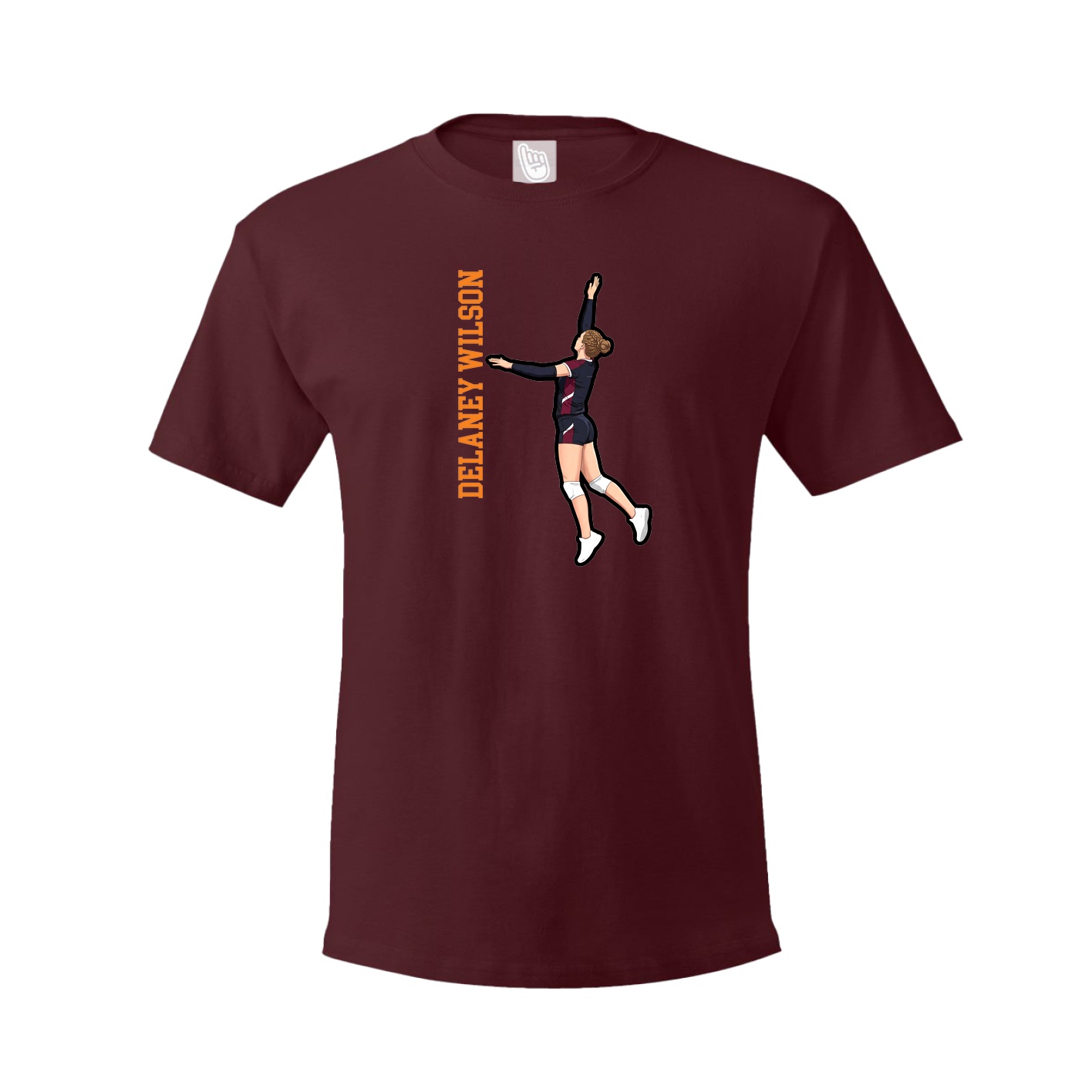 Tee — Name Vertical in Maroon
