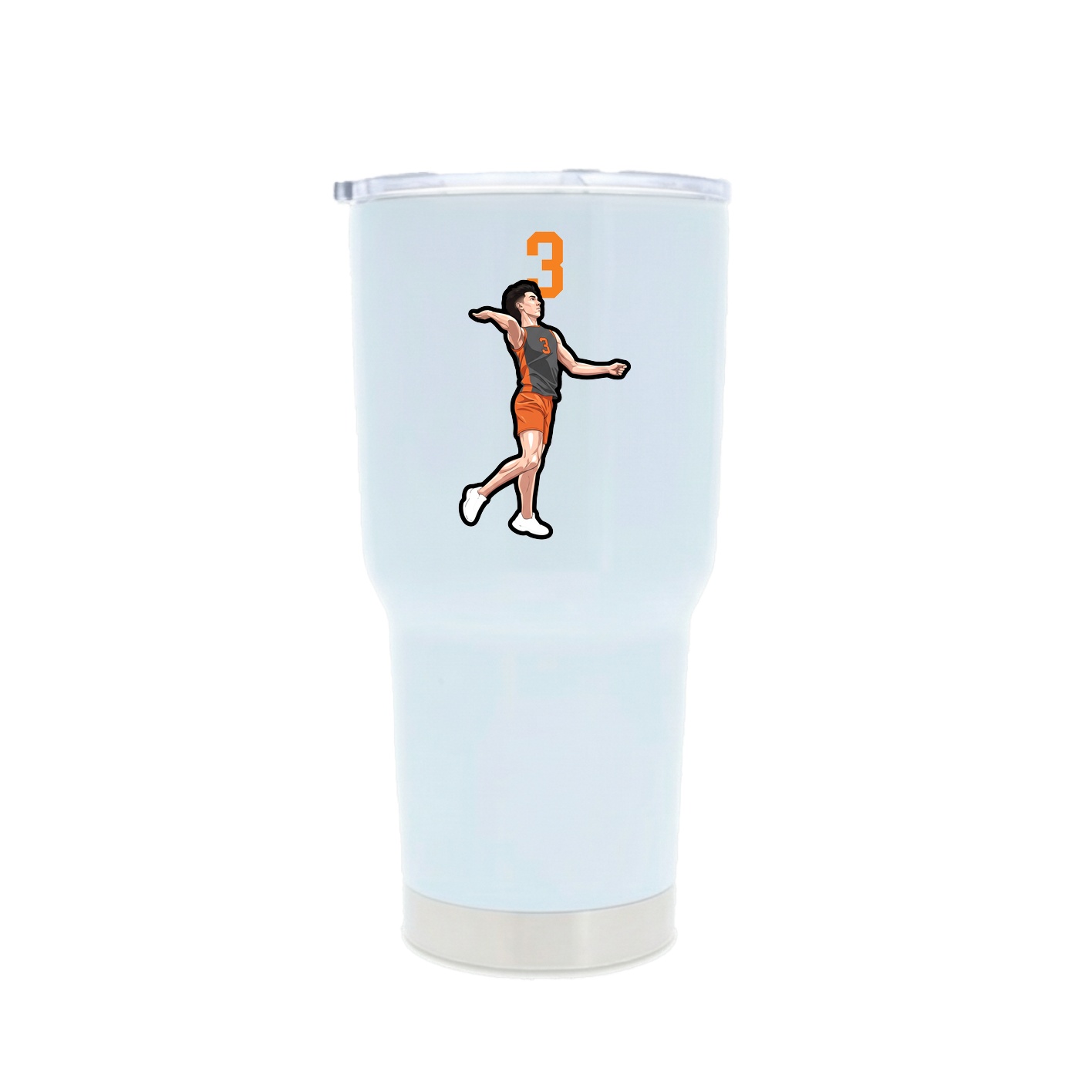 30oz Stainless Steel Tumbler — Number Top in White