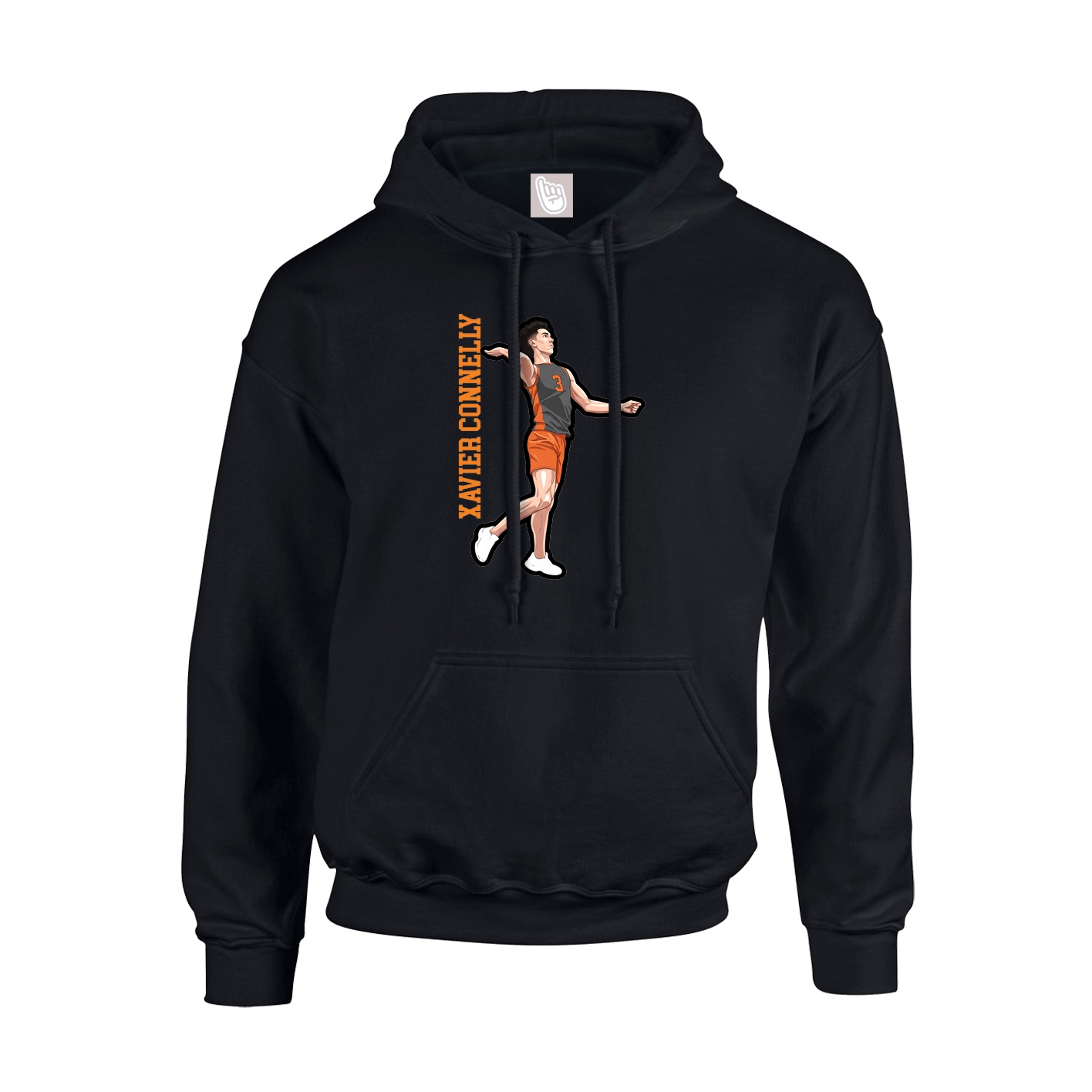 Hoodie — Name Vertical in Black
