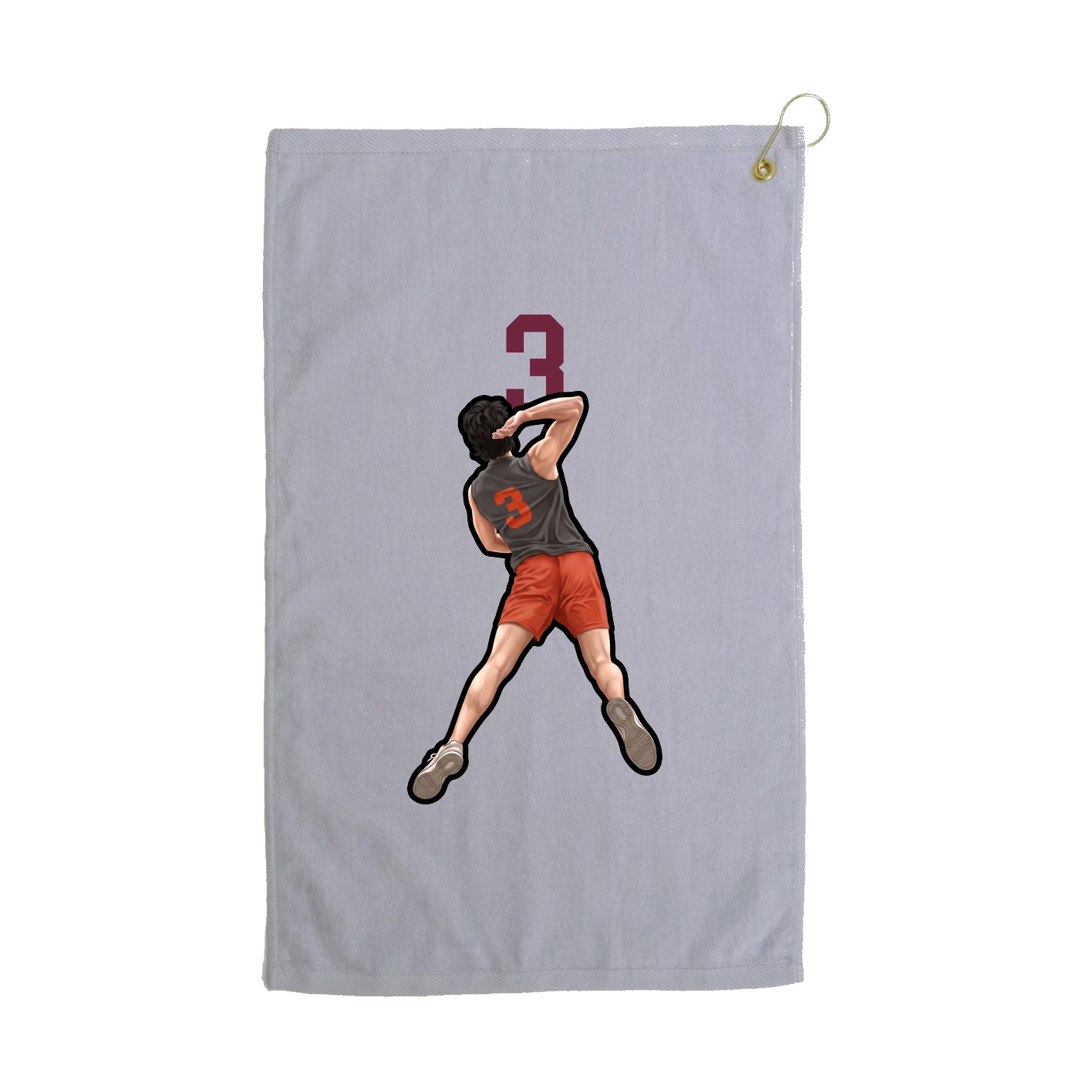 Golf Towel — Number Top in Grey