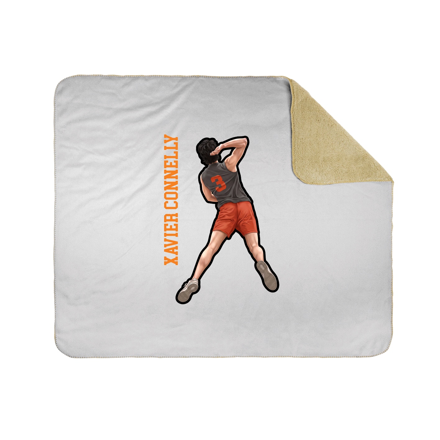 Throw Blanket — Name Vertical in White
