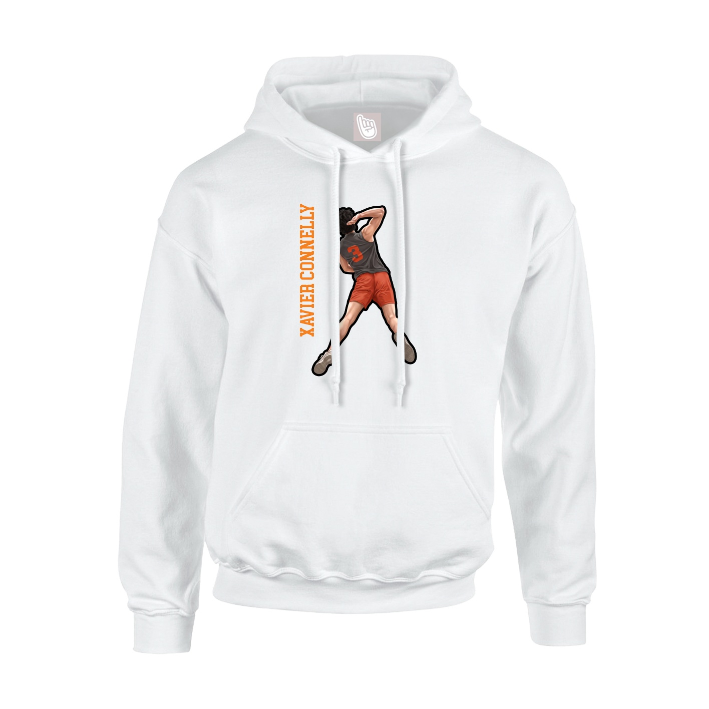 Hoodie — Name Vertical in White