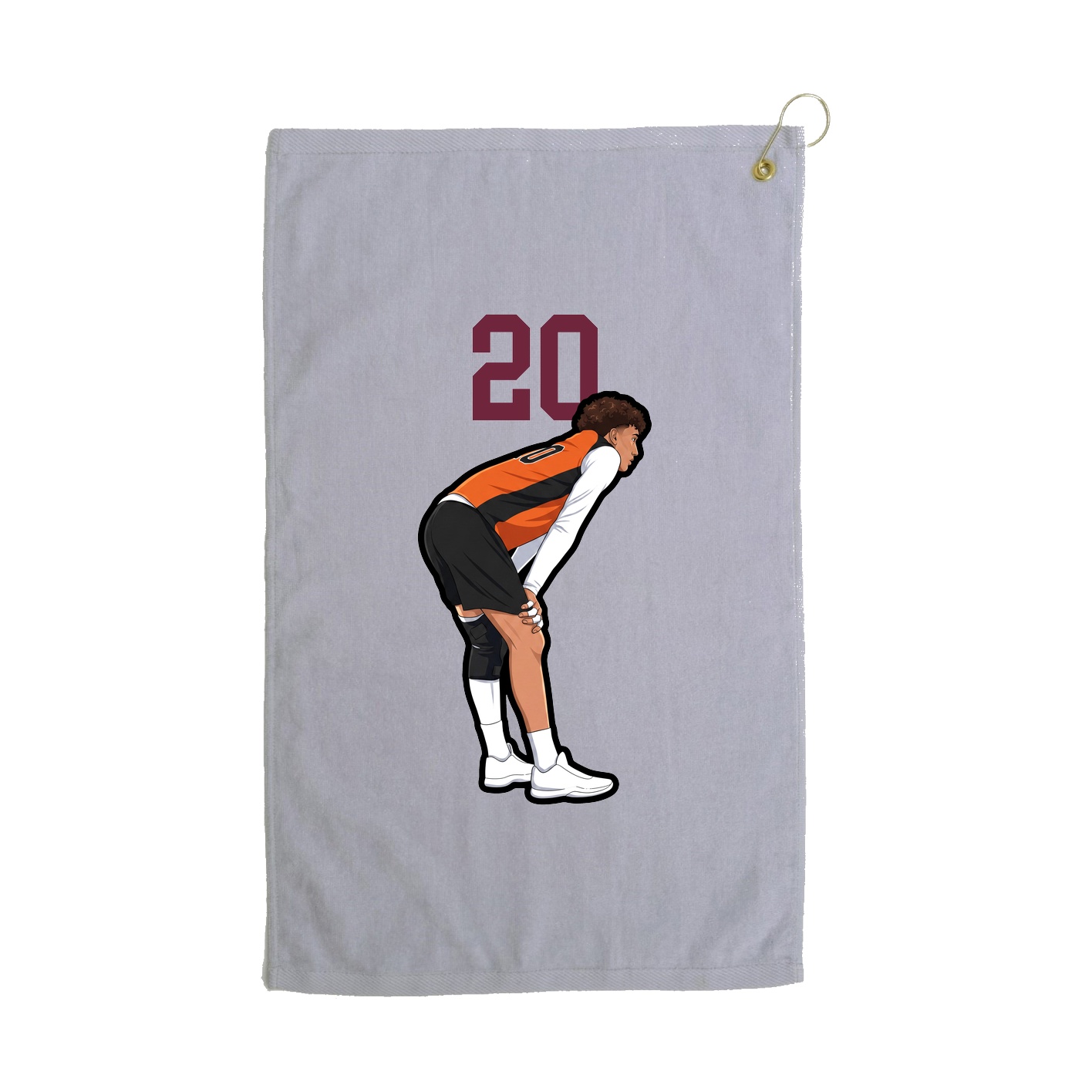 Golf Towel — Number Top in Grey