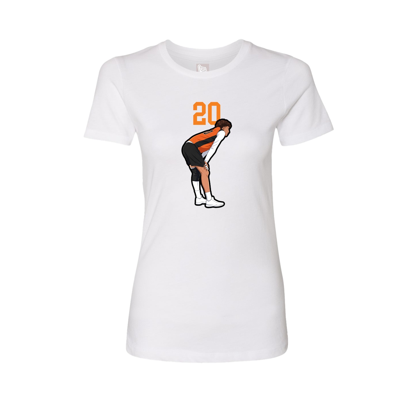 Fitted Women's Tee — Number Top in White