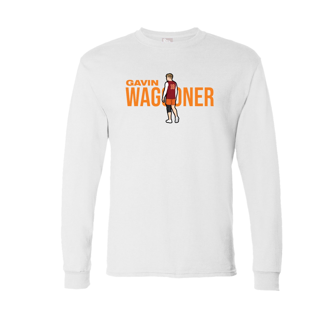 Long Sleeve Tee — Player Name in White