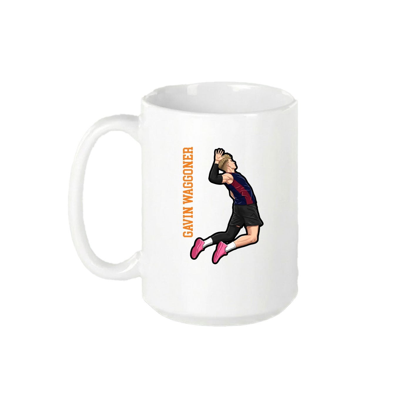 15oz Coffee Mug — Name Vertical in White