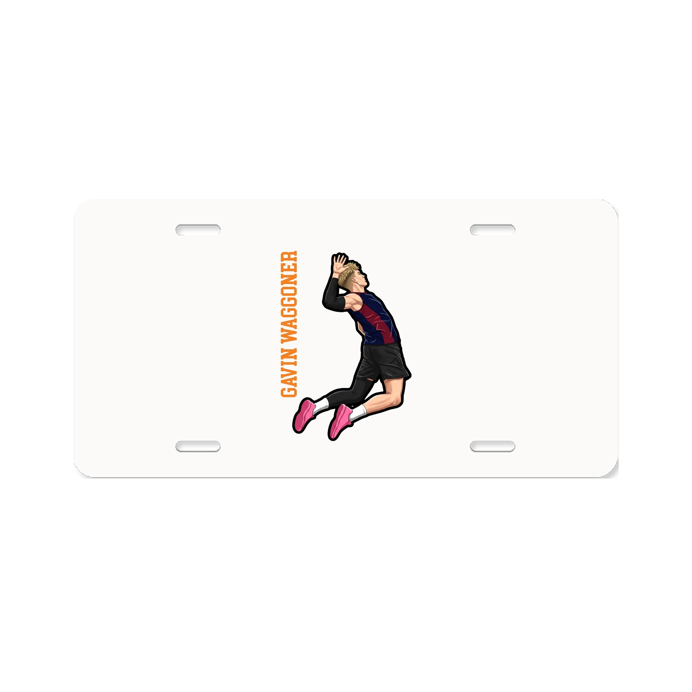License Plate — Name Vertical in Classic