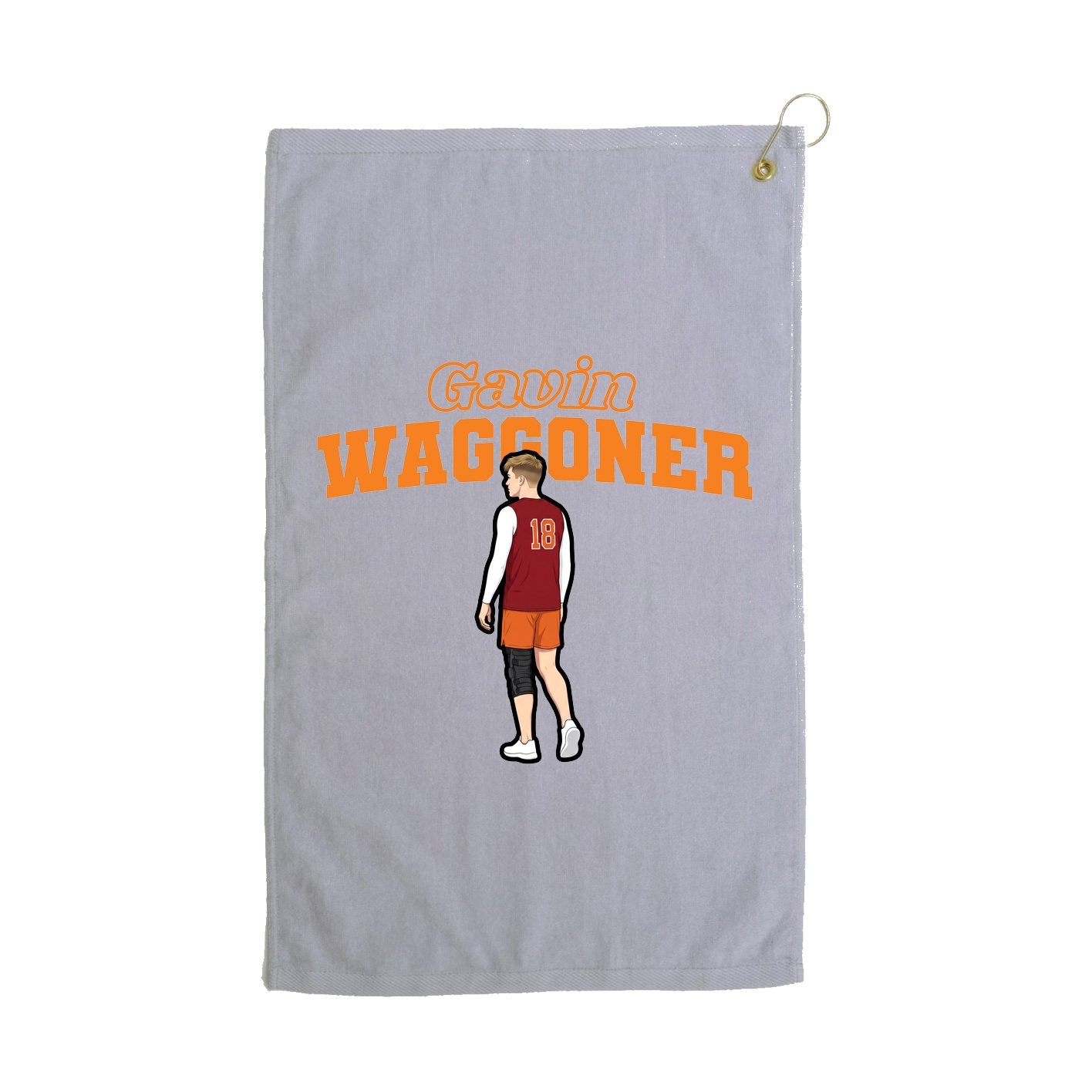 Golf Towel — Name Arch in Grey