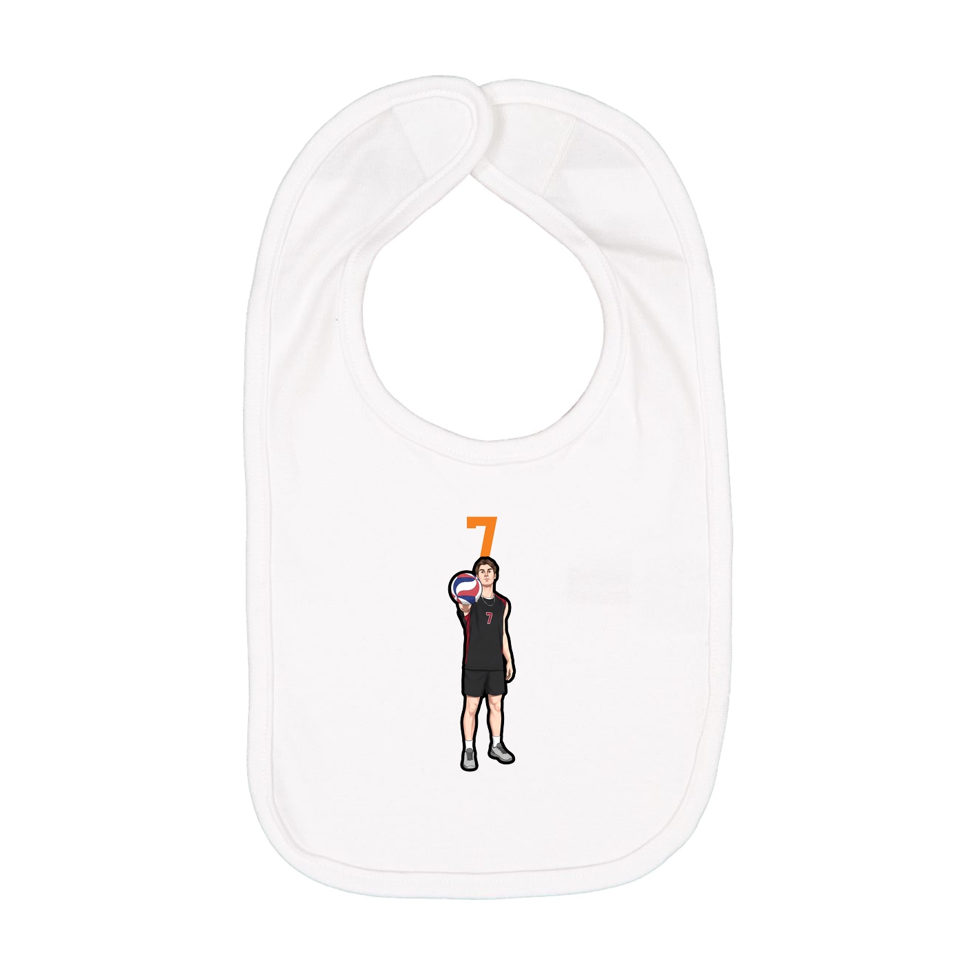 Infant Bib — Number Top in White