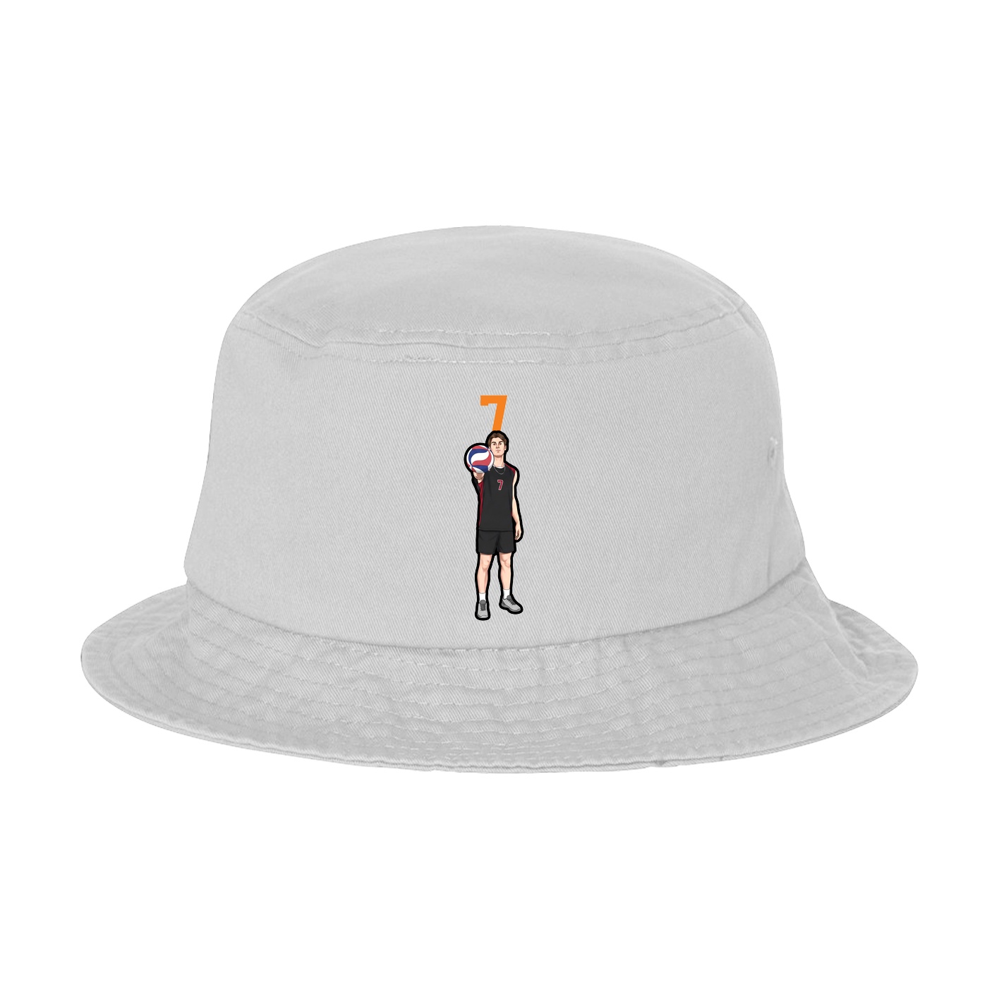 Bucket Cap — Number Top in White