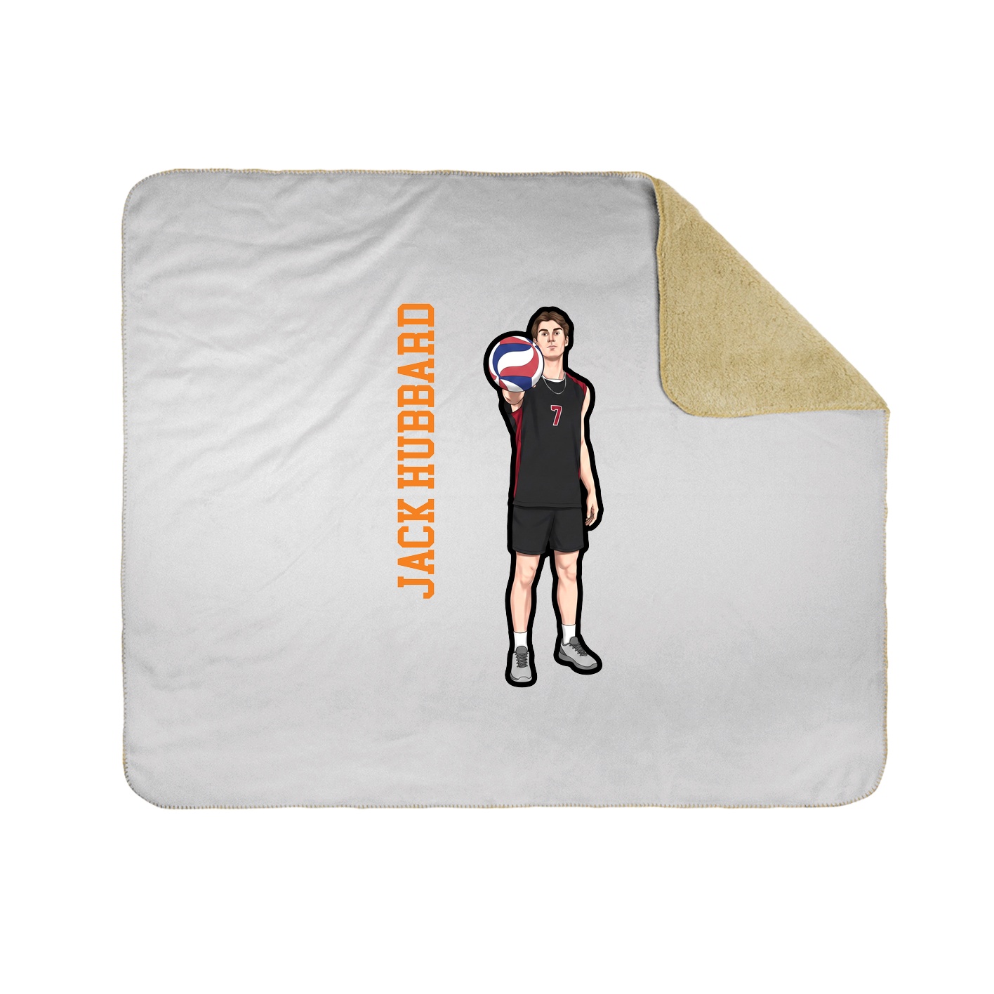 Throw Blanket — Name Vertical in White