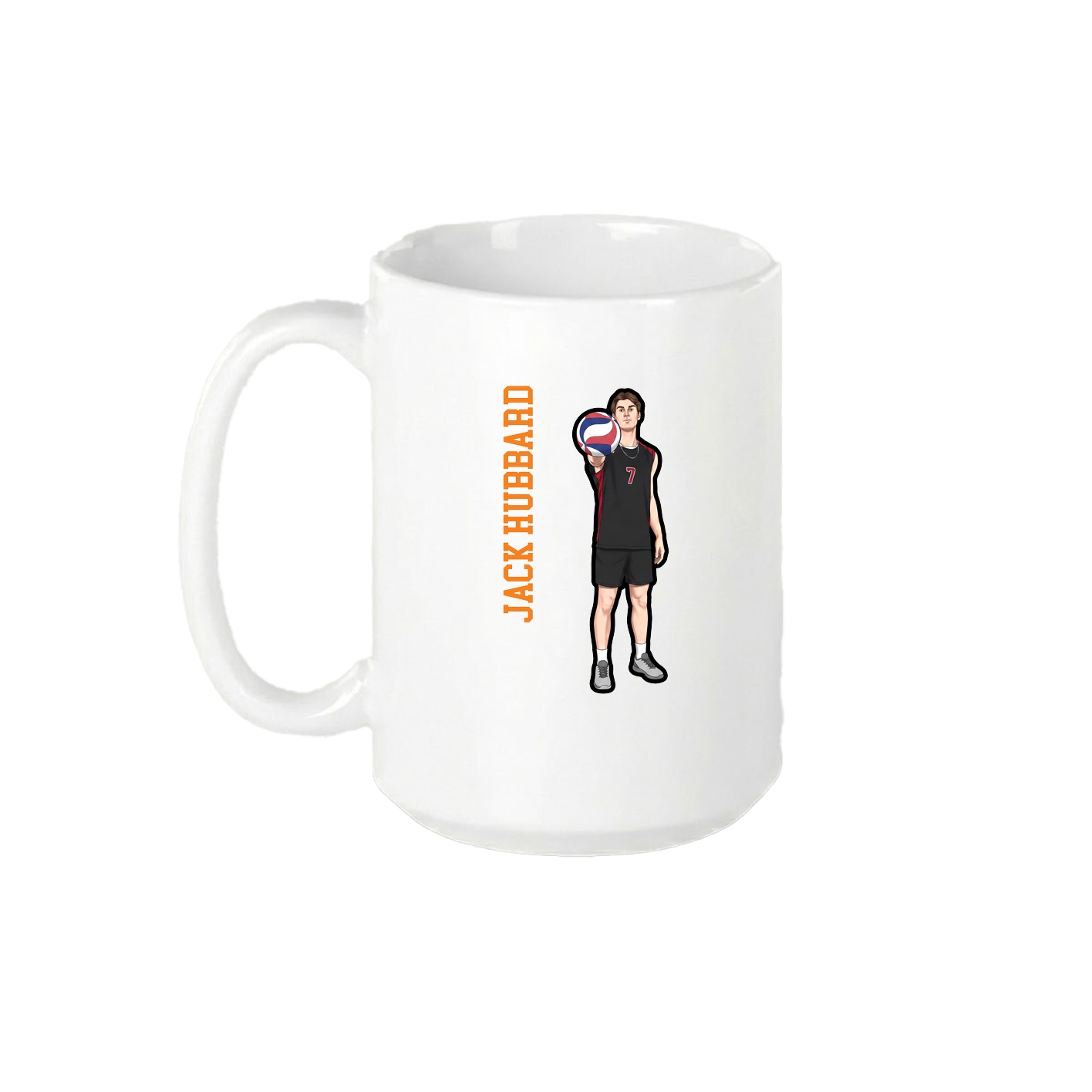 15oz Coffee Mug — Name Vertical in White