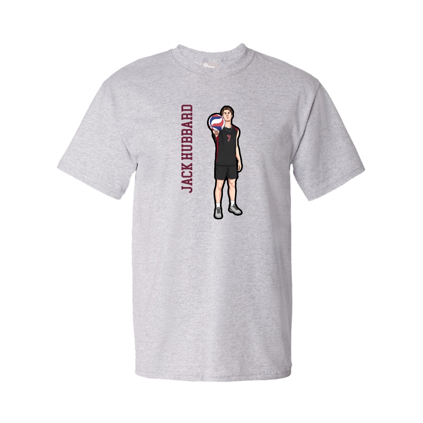 Tee — Name Vertical in Grey