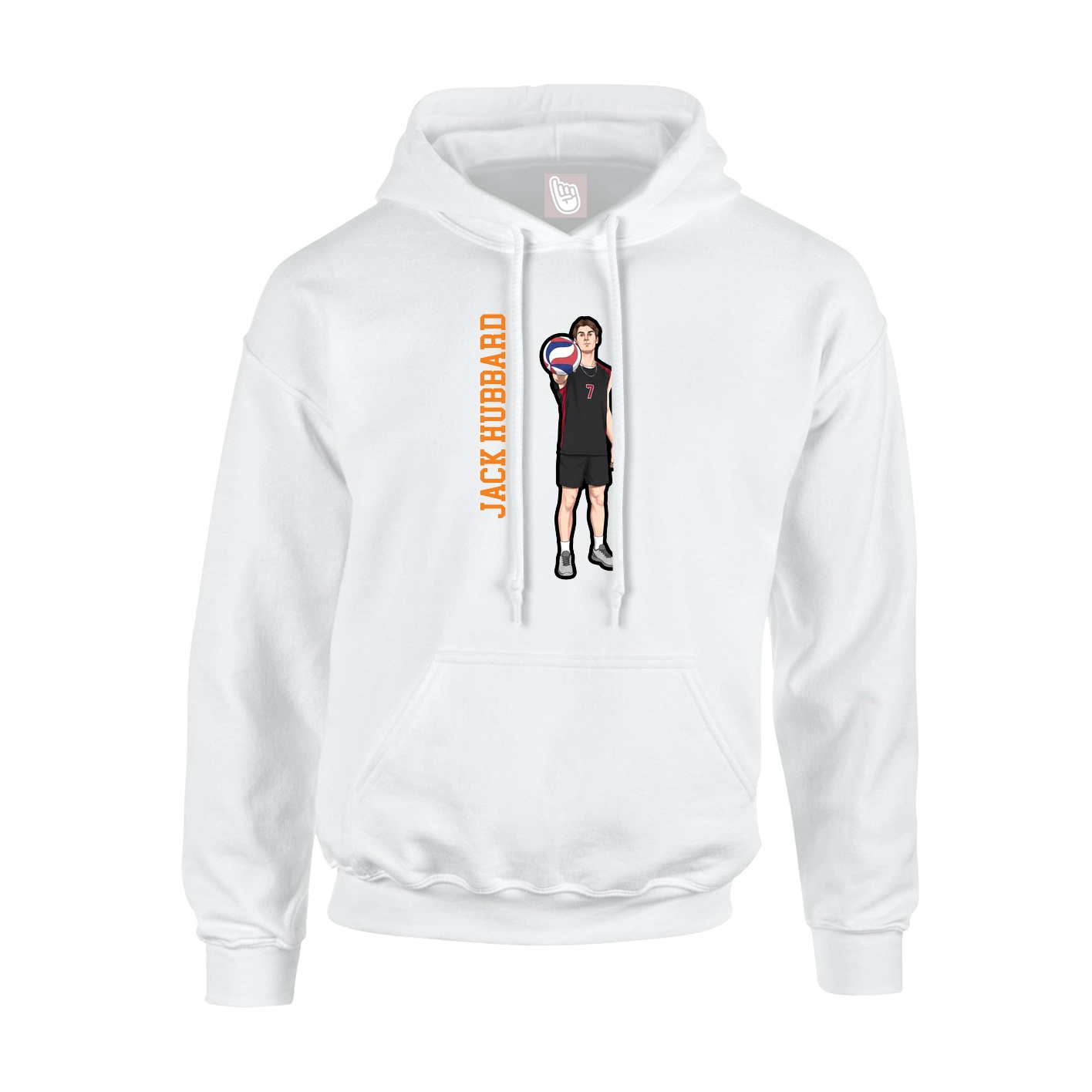 Youth Hoodie — Name Vertical in White