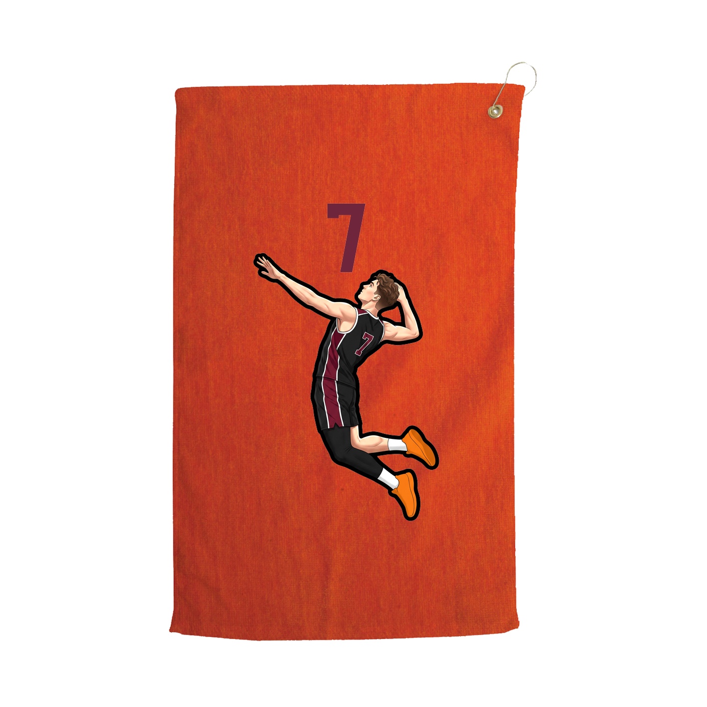 Golf Towel — Number Top in Orange