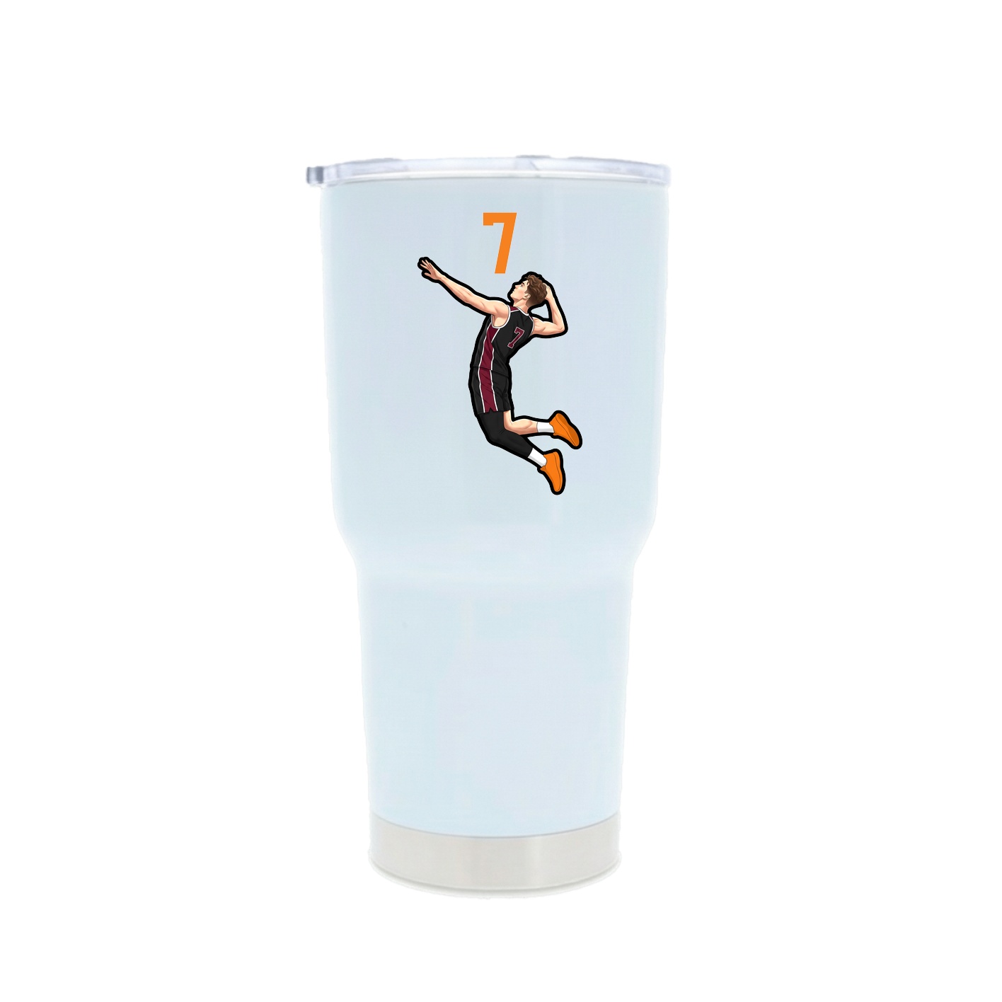 30oz Stainless Steel Tumbler — Number Top in White