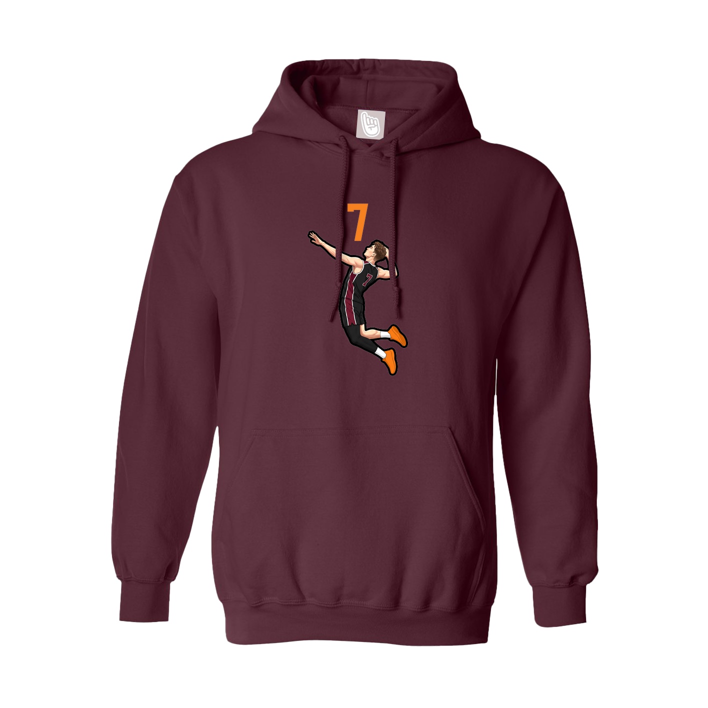 Hoodie — Number Top in Maroon