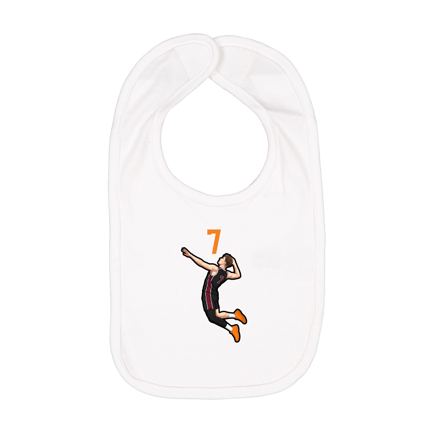 Infant Bib — Number Top in White
