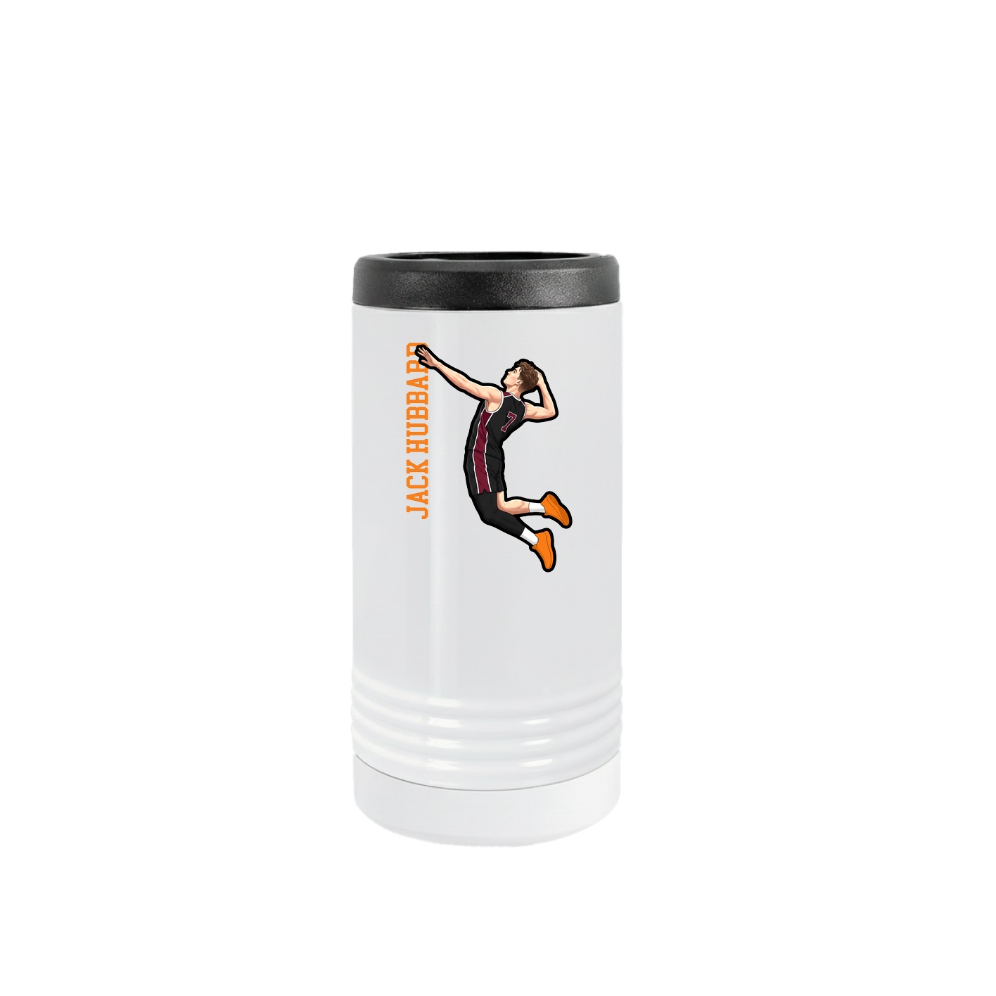 Slim Beverage Holder — Name Vertical in White