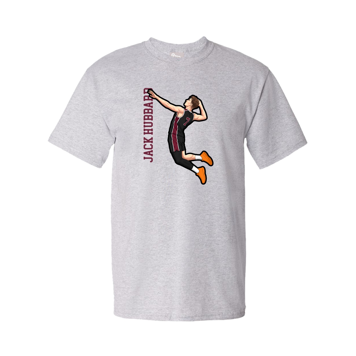 Youth Tee — Name Vertical in Grey