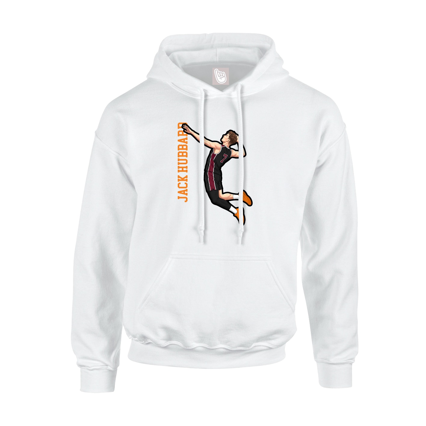 Youth Hoodie — Name Vertical in White