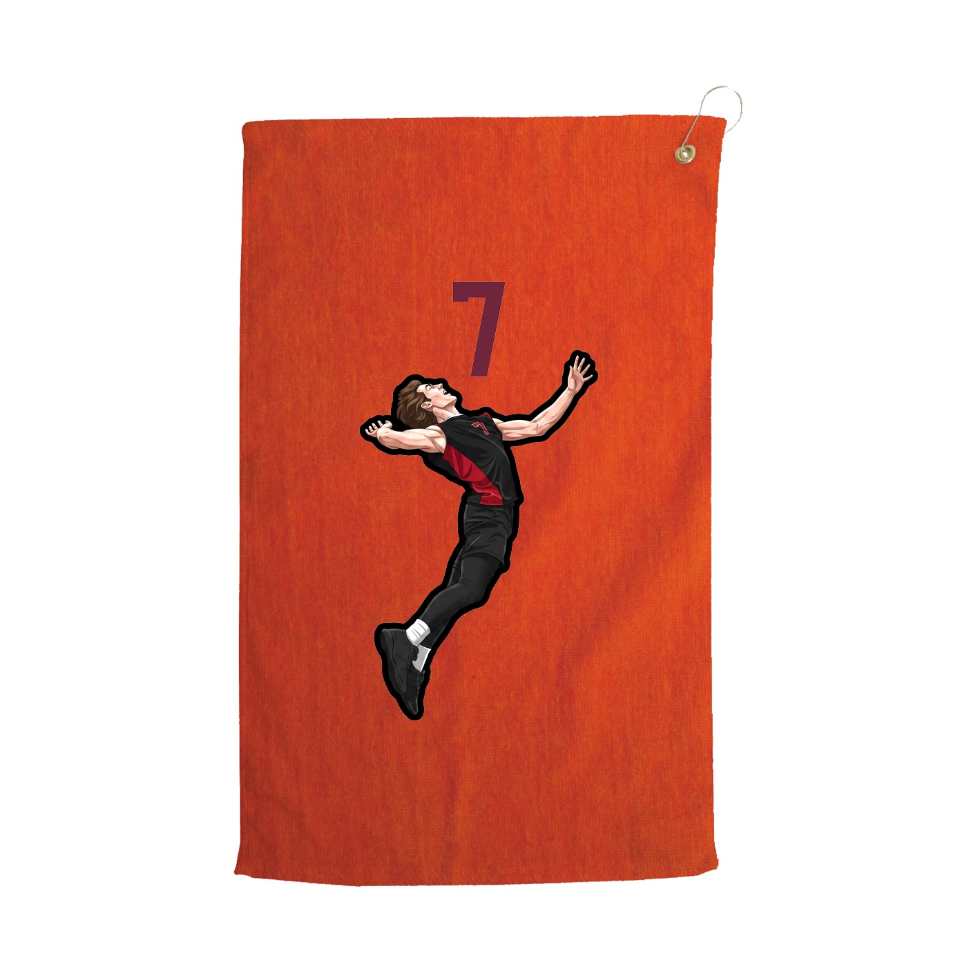 Golf Towel — Number Top in Orange