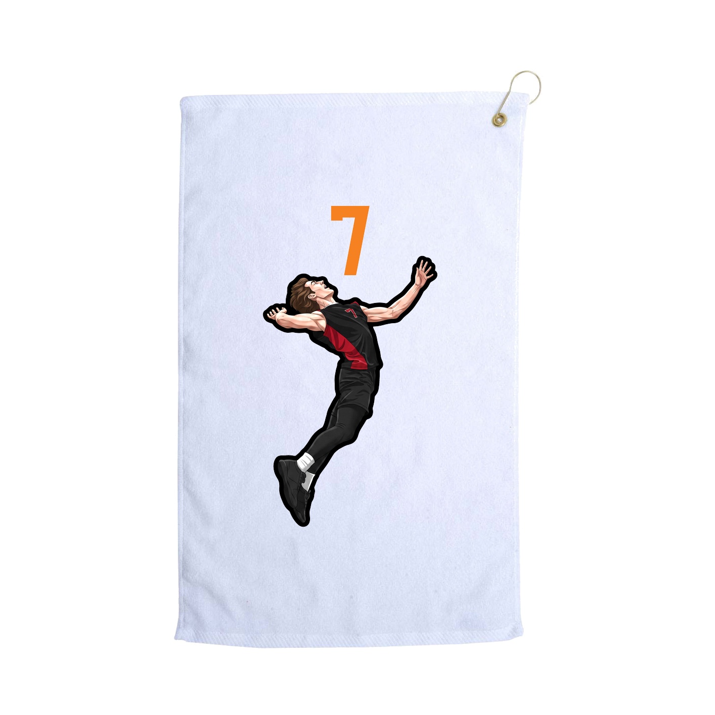 Golf Towel — Number Top in White
