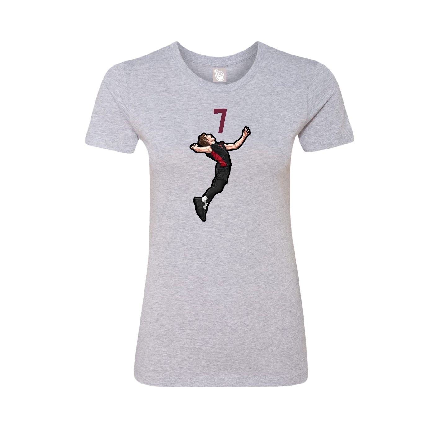 Fitted Women's Tee — Number Top in Grey