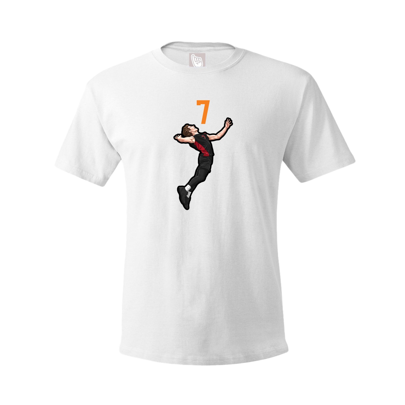 Youth Tee — Number Top in White