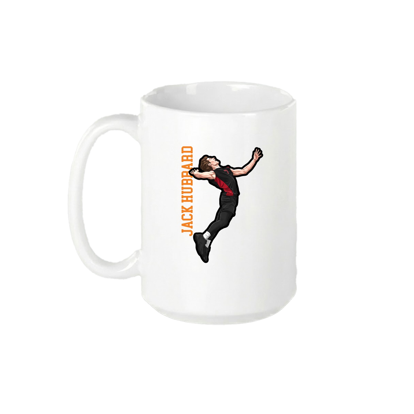 15oz Coffee Mug — Name Vertical in White