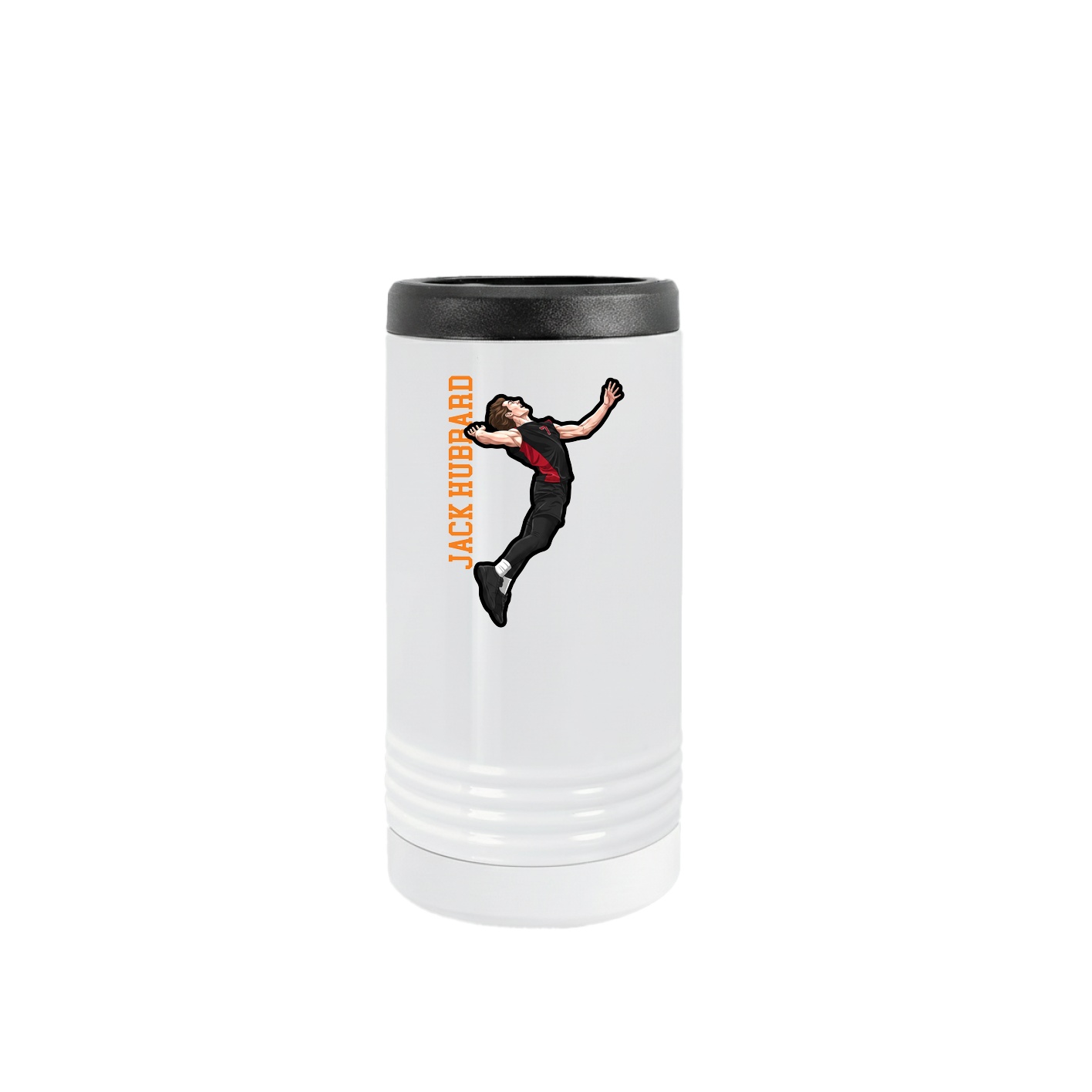 Slim Beverage Holder — Name Vertical in White