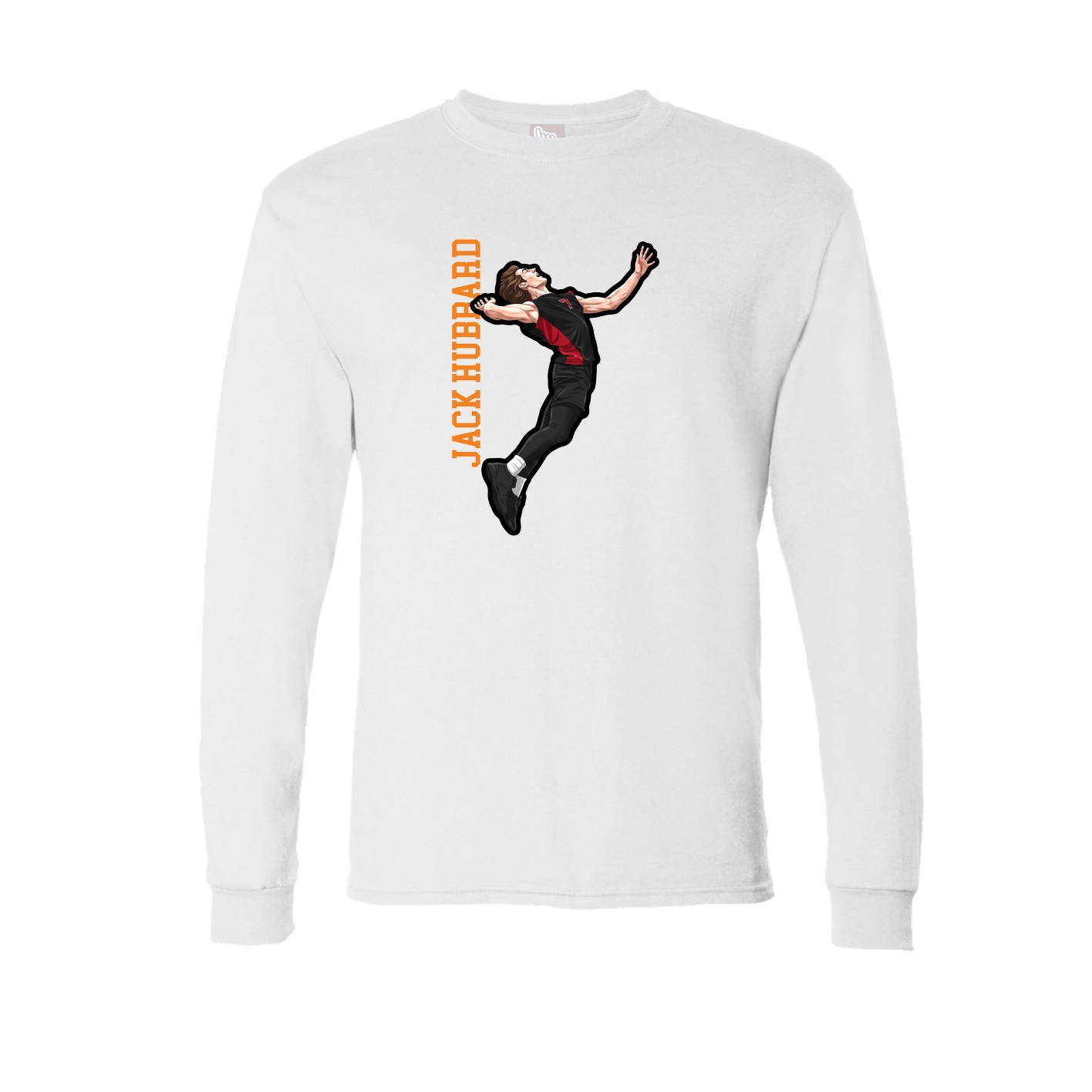 Long Sleeve Tee — Name Vertical in White