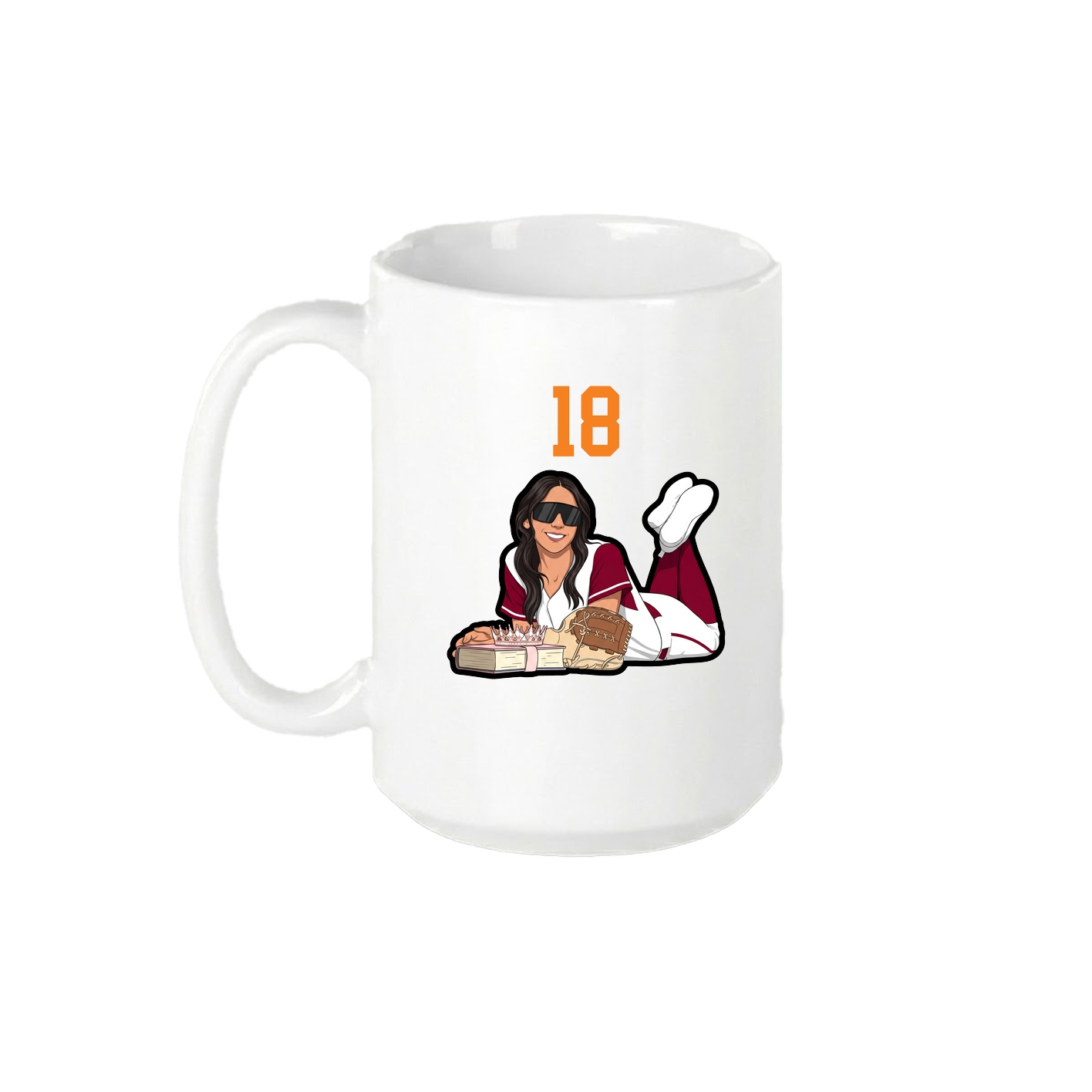 15oz Coffee Mug — Number Top in White
