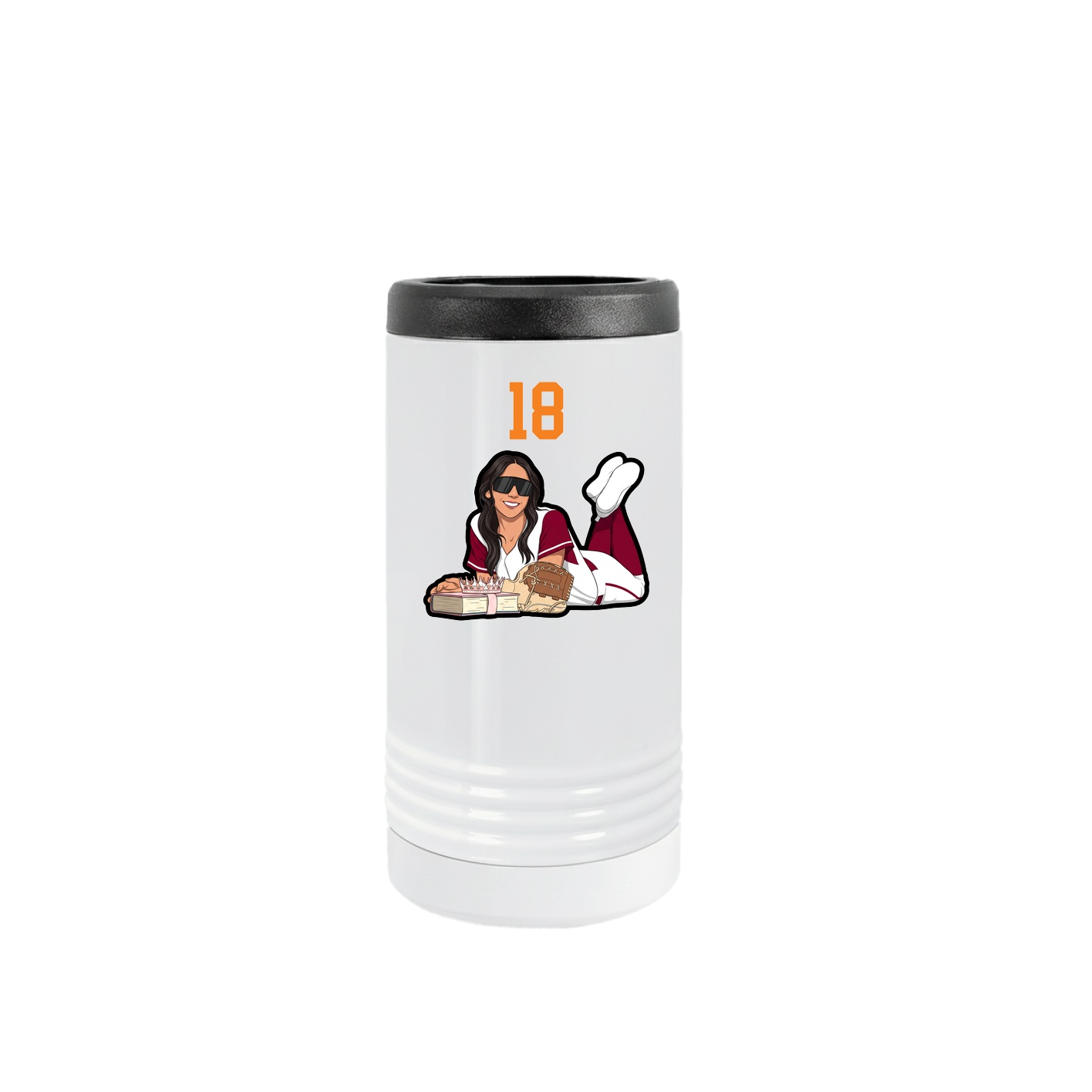 Slim Beverage Holder — Number Top in White