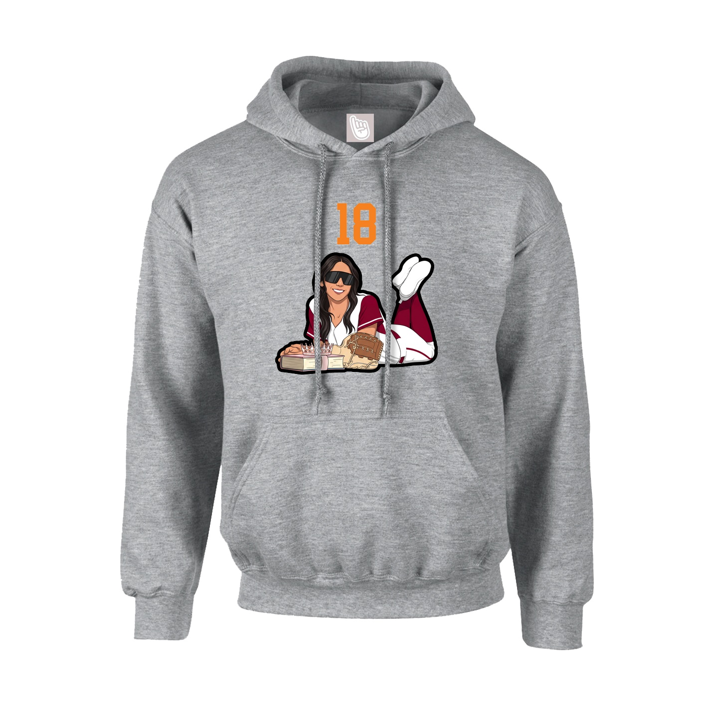 Youth Hoodie — Number Top in Grey