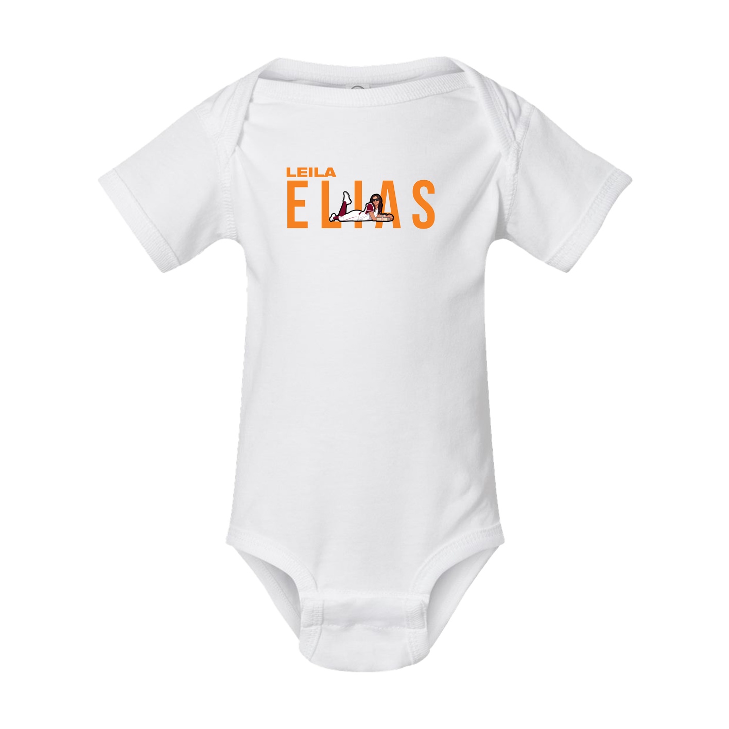 Baby Onesie — Player Name in White