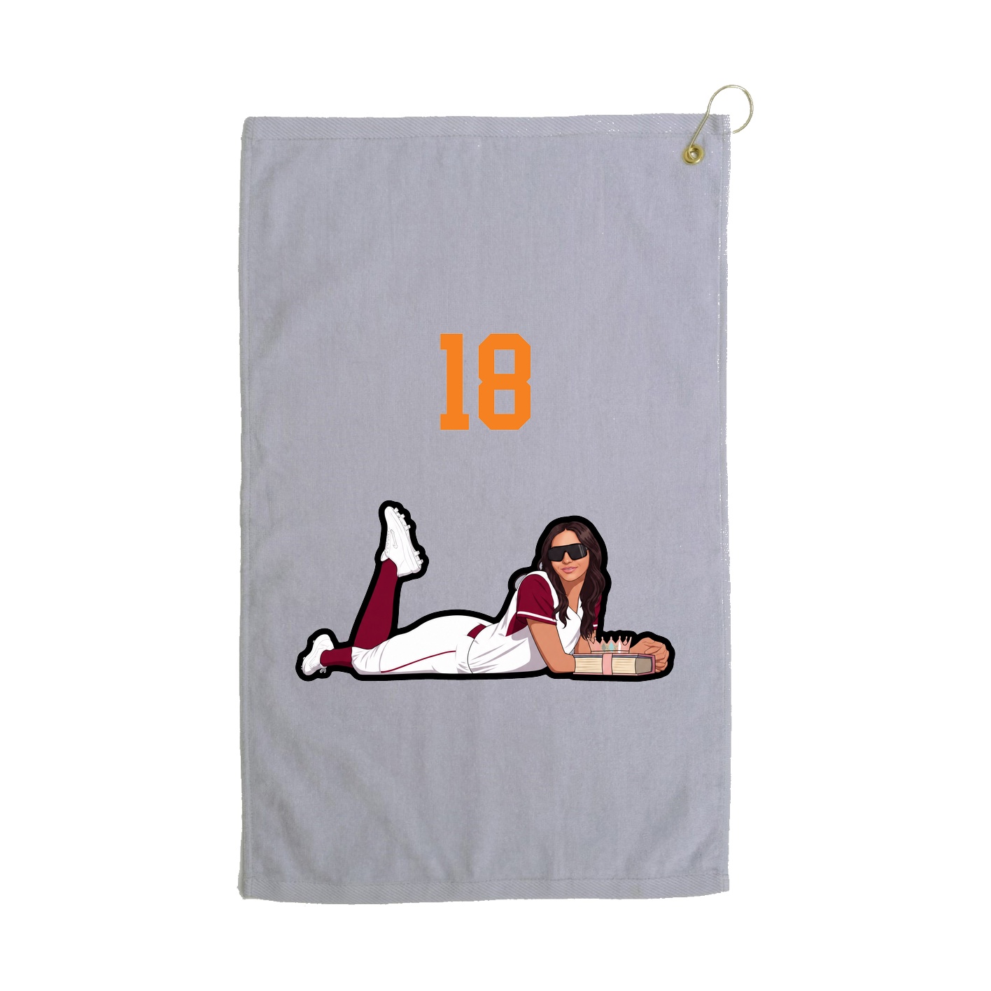 Golf Towel — Number Top in Grey