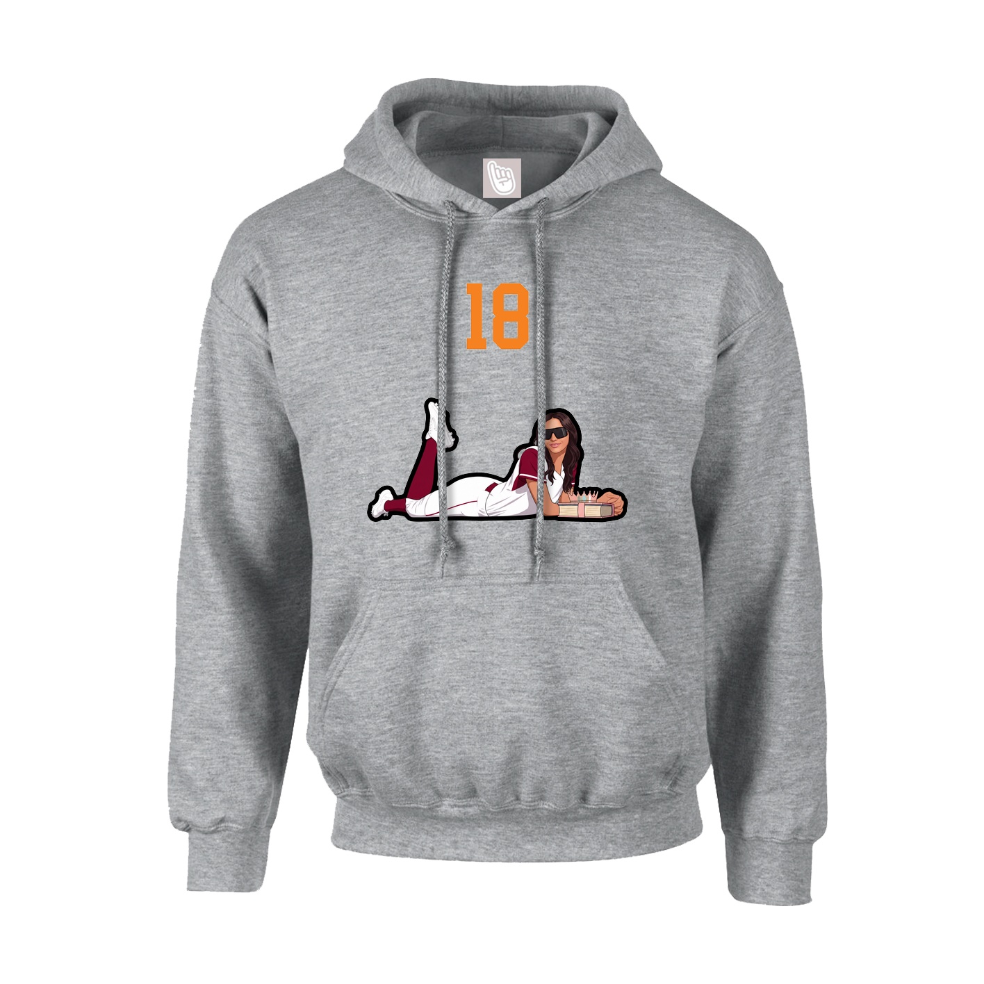 Youth Hoodie — Number Top in Grey