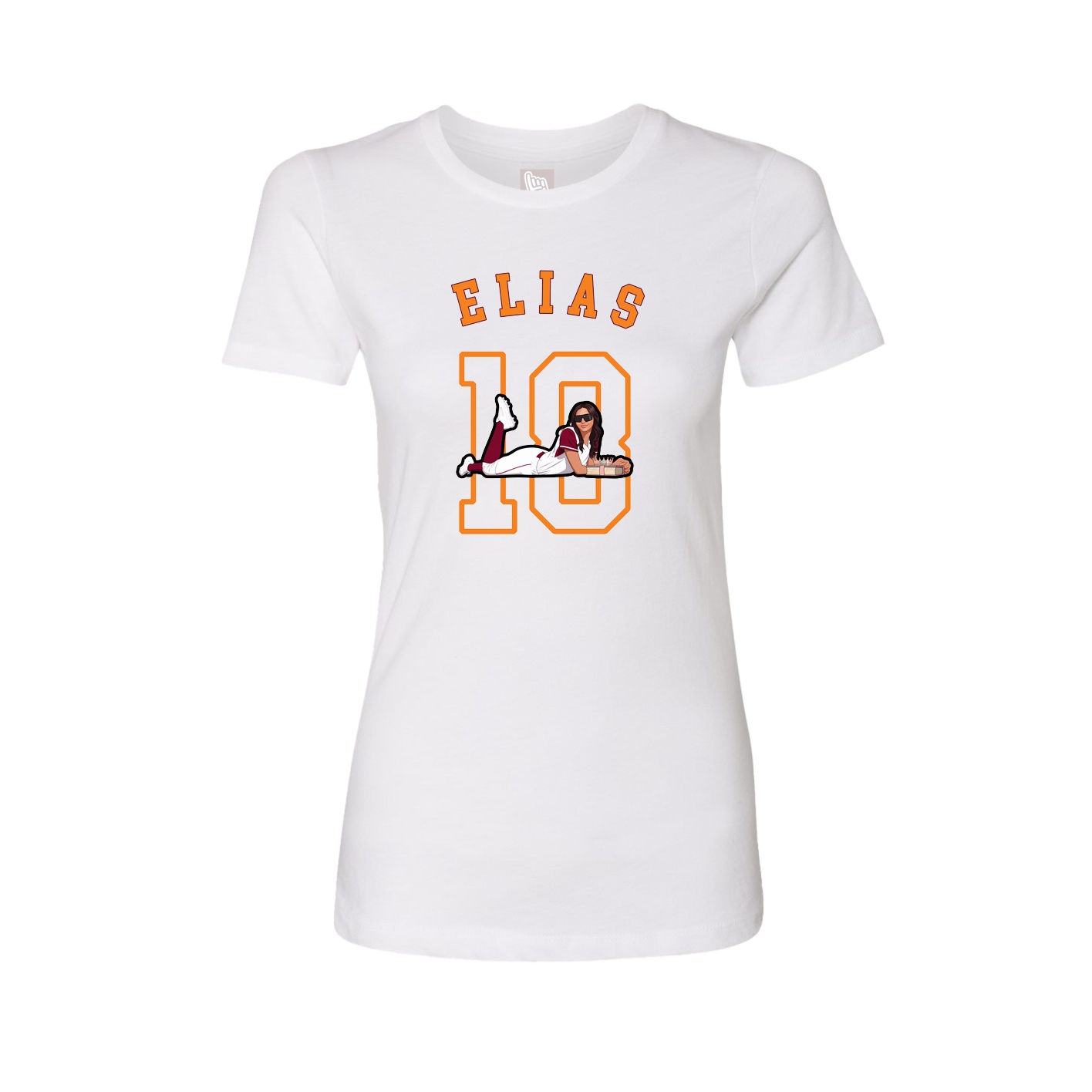 Fitted Women's Tee — Shirsey Arch in White