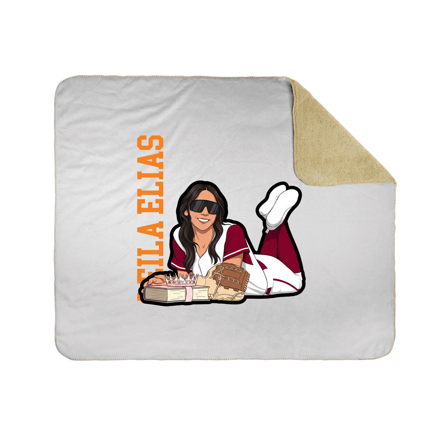 Throw Blanket — Name Vertical in White