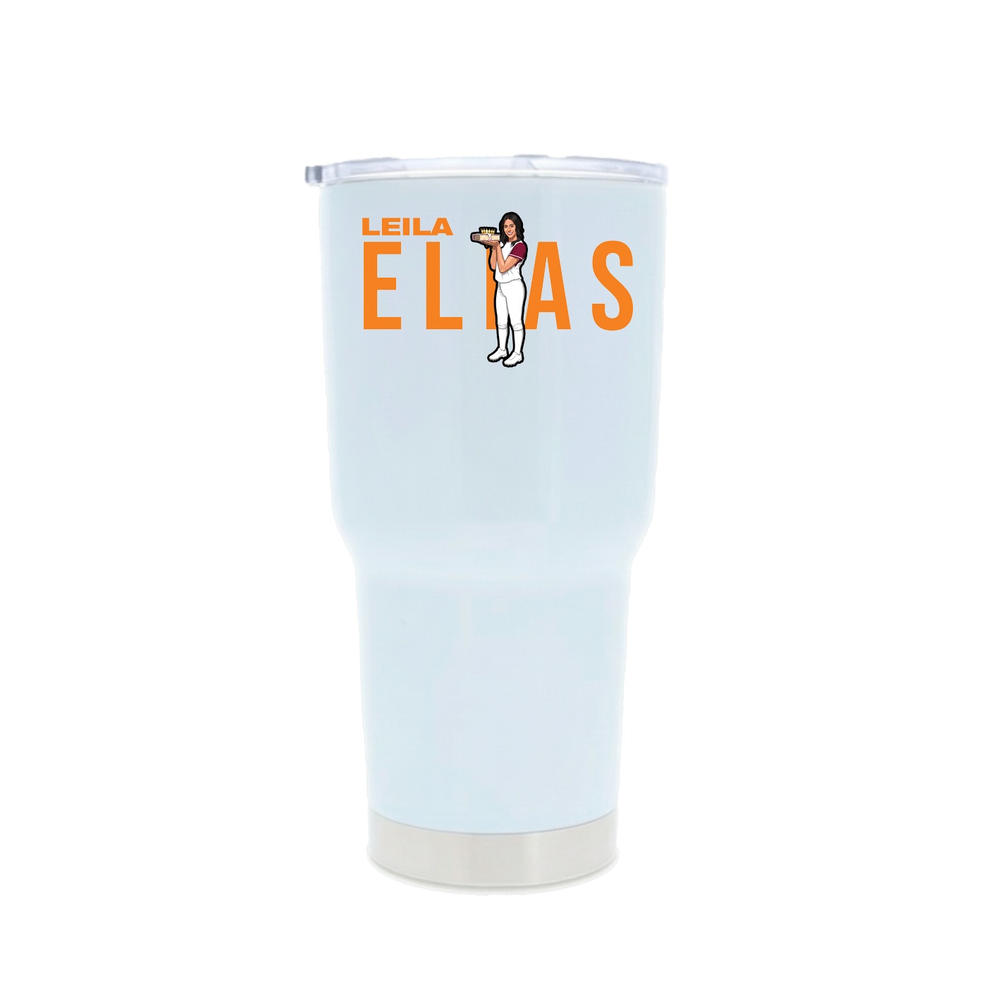 30oz Stainless Steel Tumbler — Player Name in White