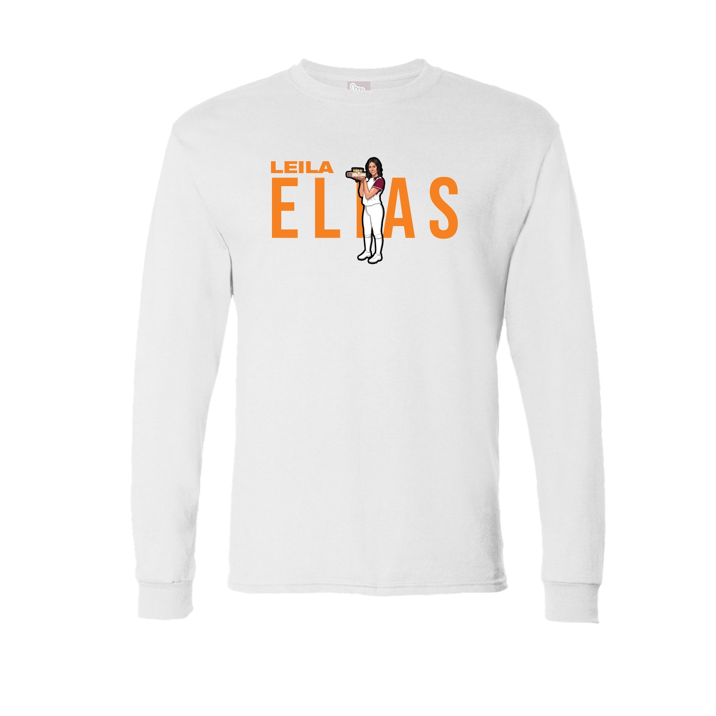 Long Sleeve Tee — Player Name in White