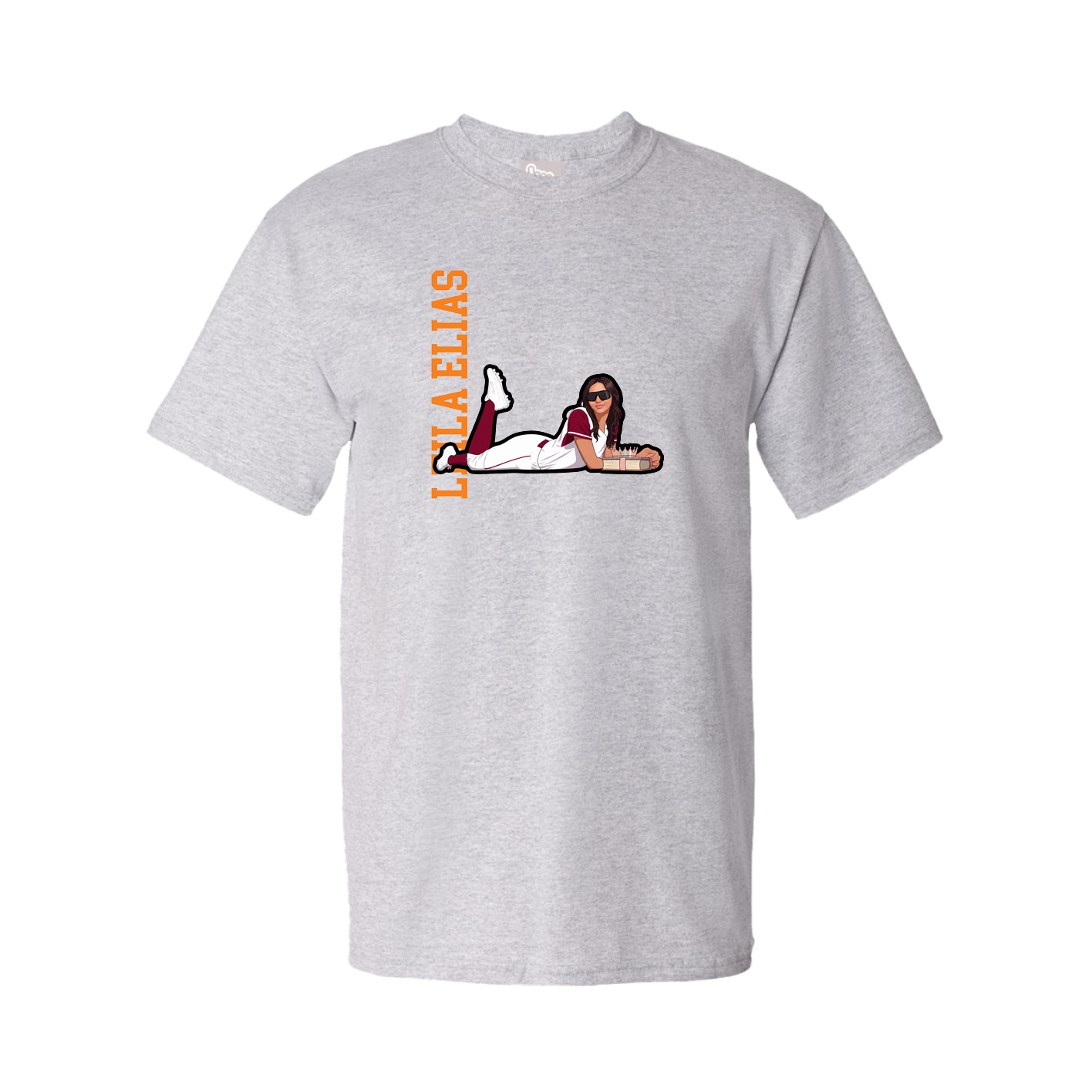 Youth Tee — Name Vertical in Grey