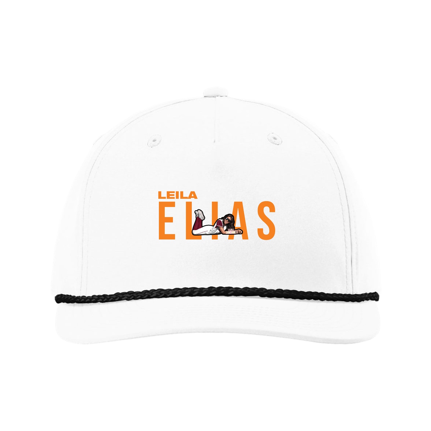 Five-Panel Classic Rope Cap — Player Name in White