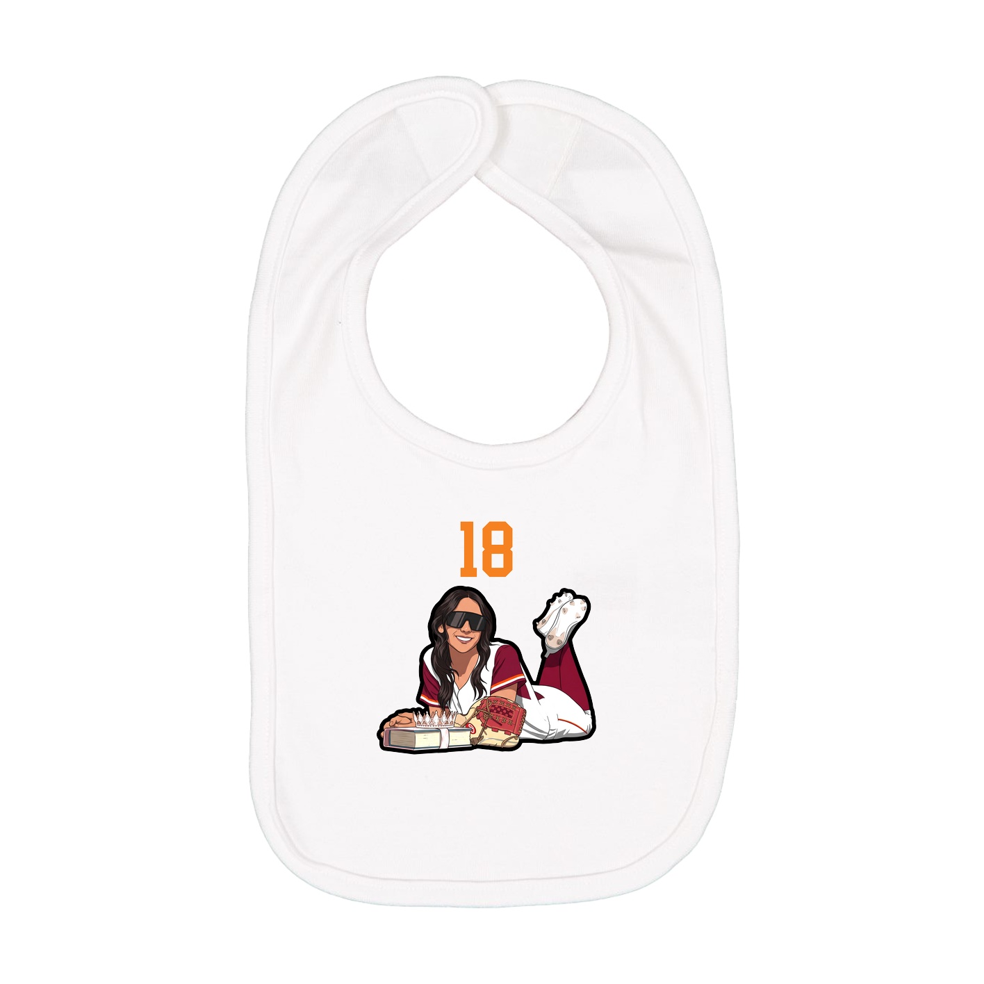 Infant Bib — Number Top in White