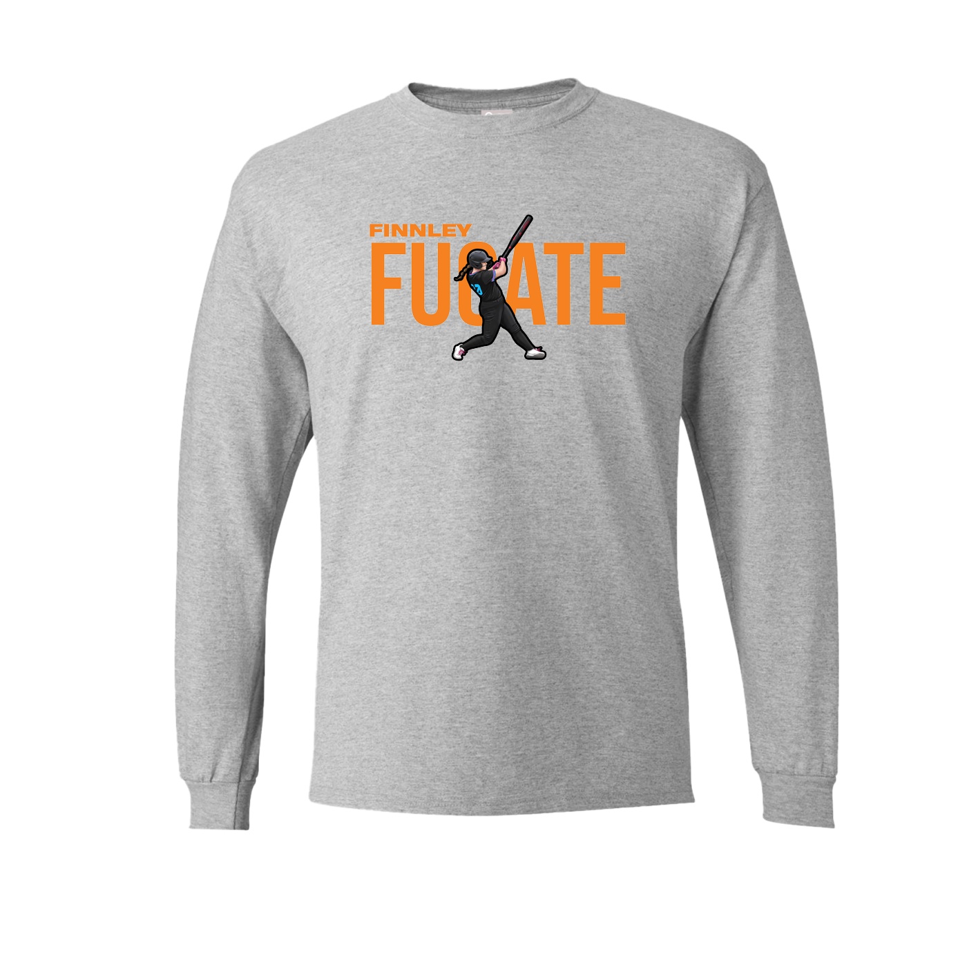 Long Sleeve Tee — Player Name in Grey