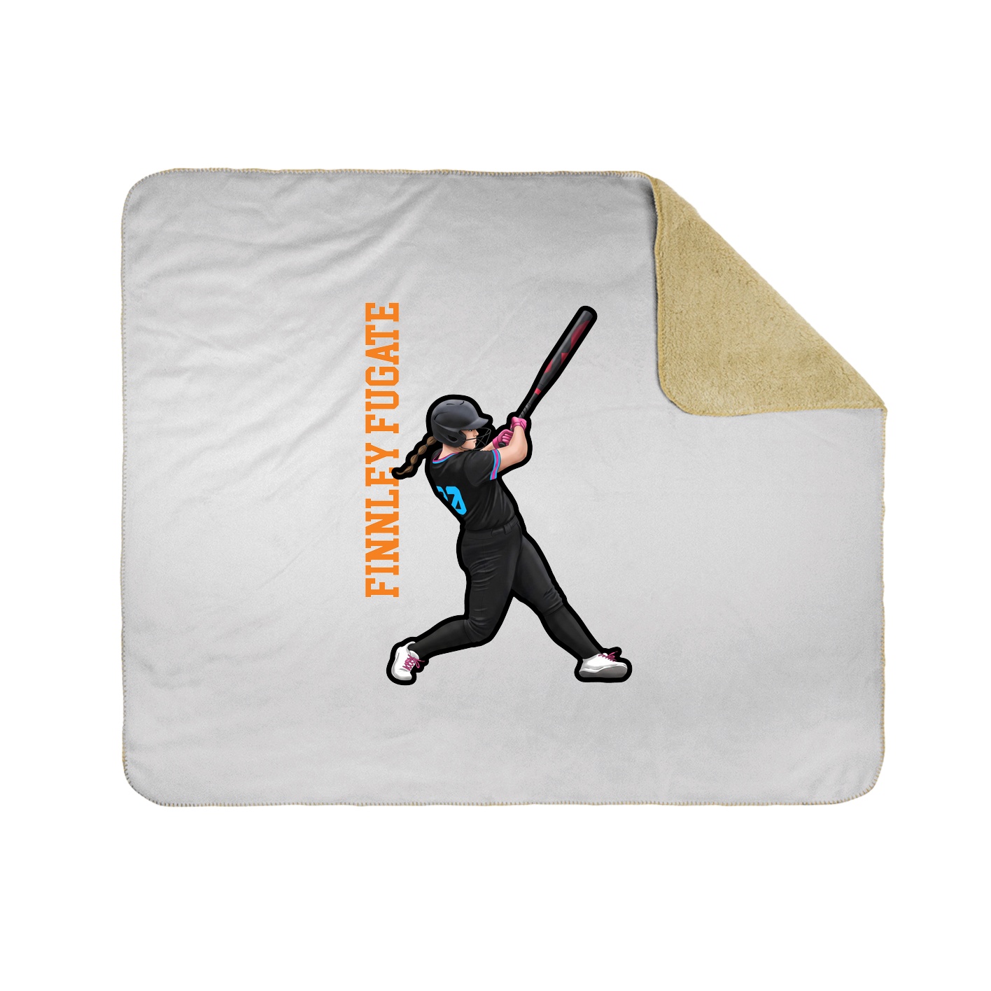 Throw Blanket — Name Vertical in White