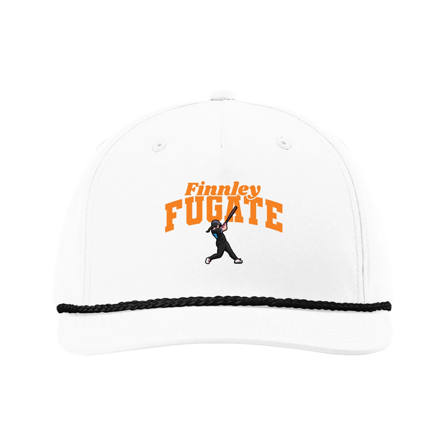 Five-Panel Classic Rope Cap — Signature Arch in White