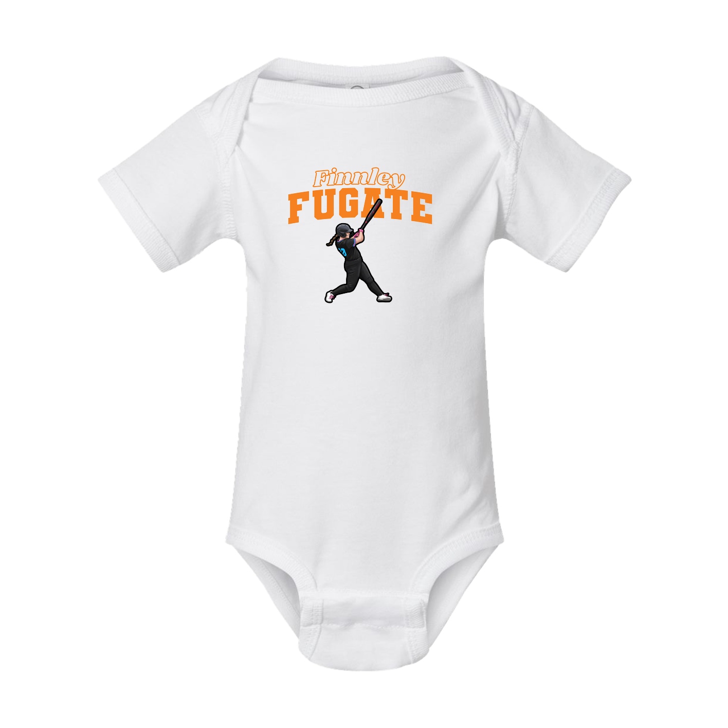 Baby Onesie — Name Arch in White